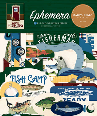 Gone Fishing Collection Scrapbook Ephemera Embellishments by Carta Bella