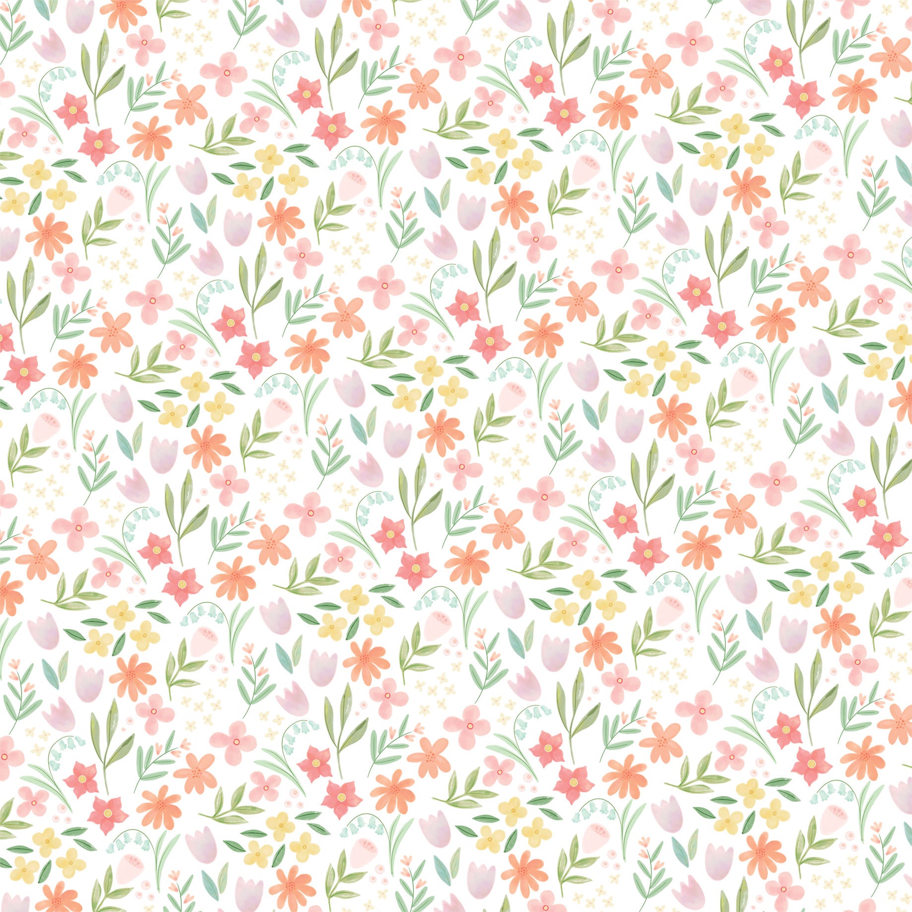 Here Comes Easter Collection Easter Blooms 12 x 12 Double-Sided Scrapbook Paper by Carta Bella