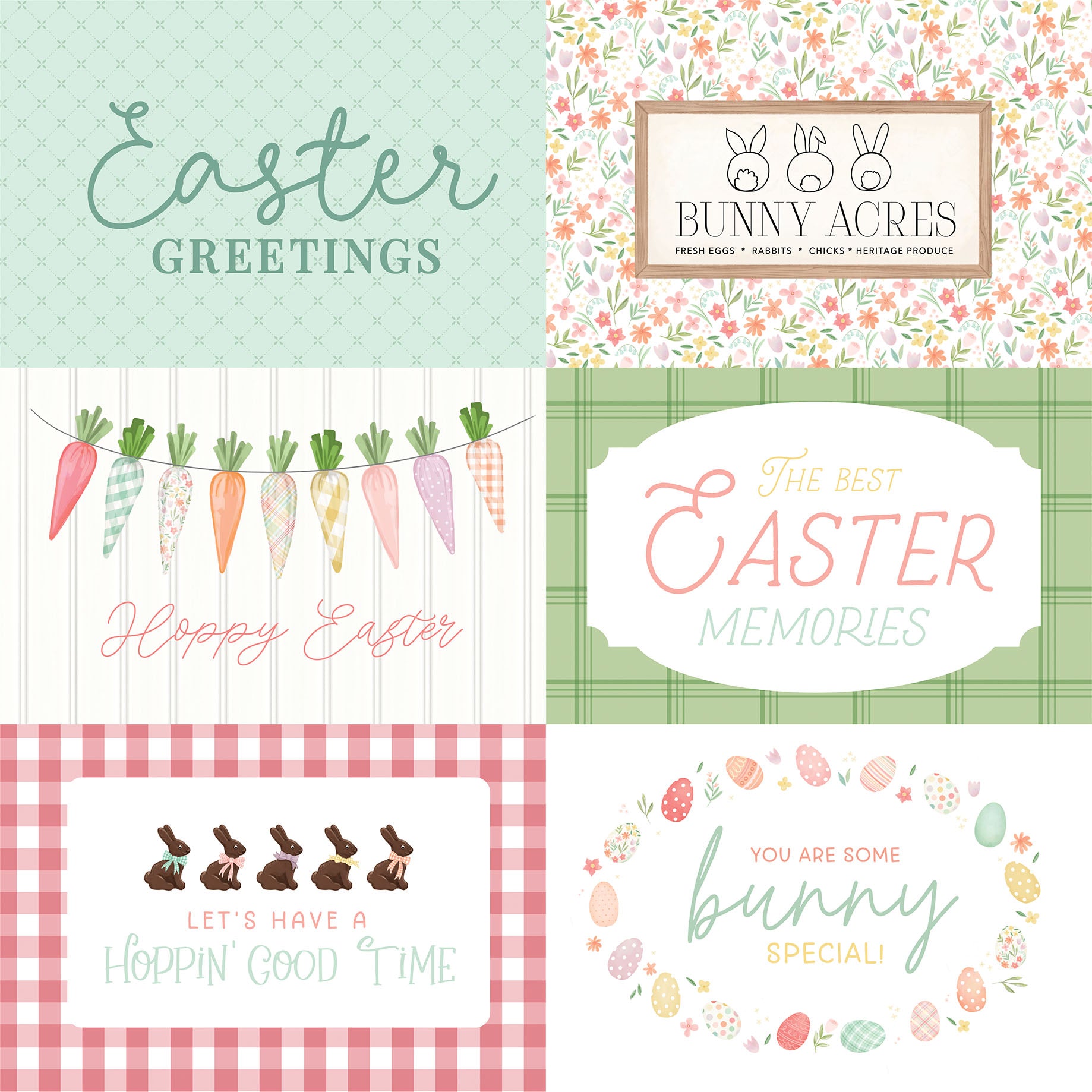 Here Comes Easter Collection 6x4 Journaling Cards 12 x 12 Double-Sided Scrapbook Paper by Carta Bella