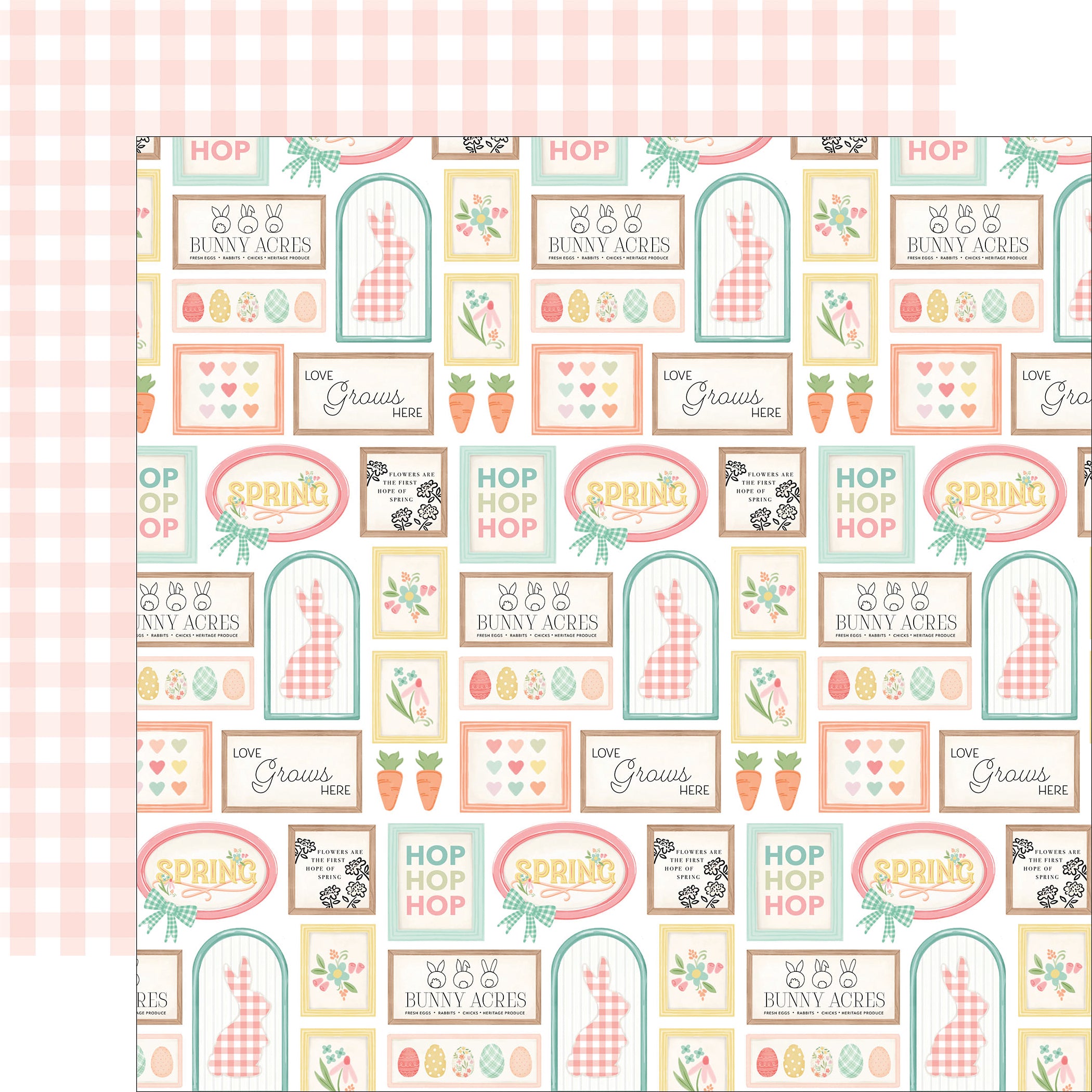 Here Comes Easter Collection Love Grows Here 12 x 12 Double-Sided Scrapbook Paper by Carta Bella