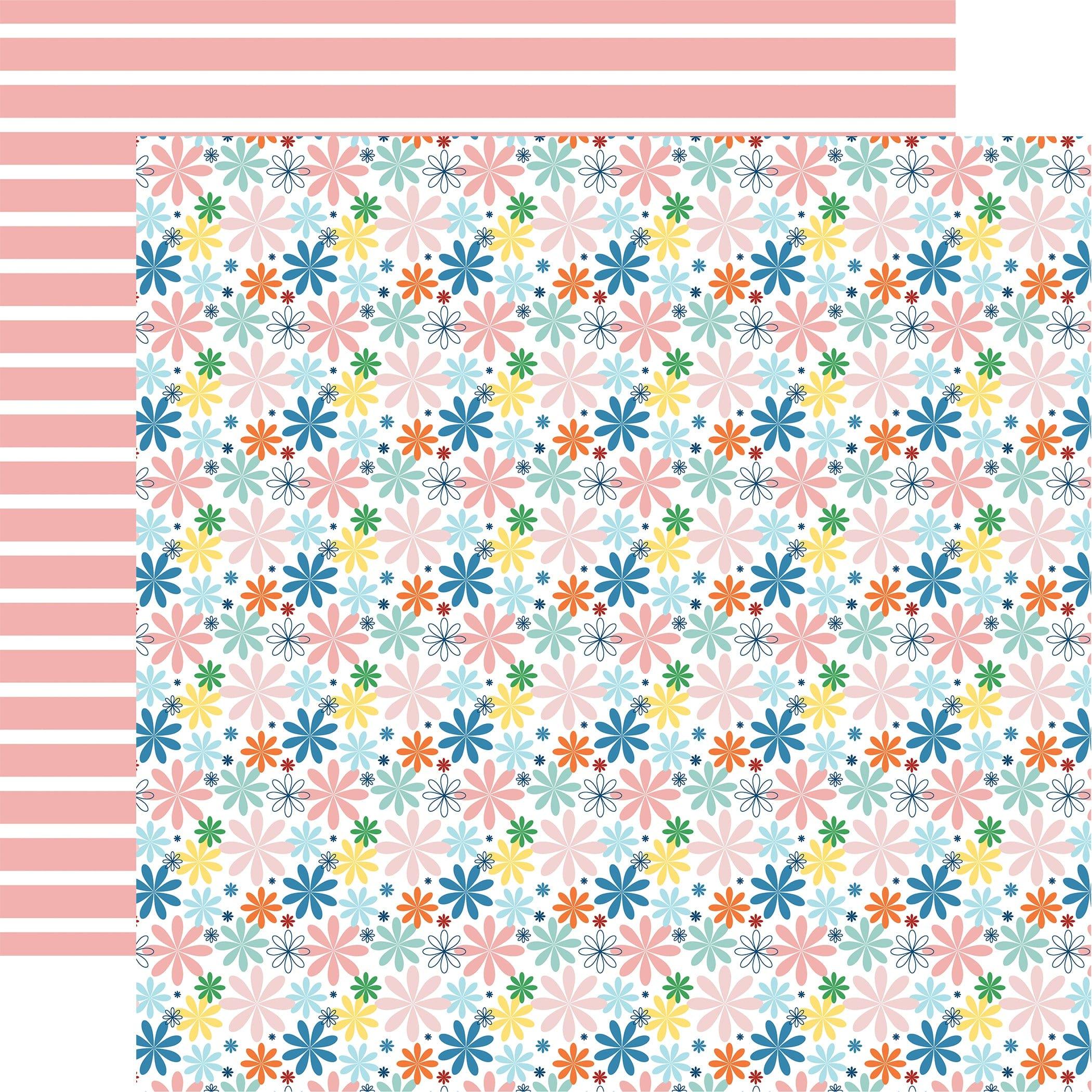 Happy Crafting Collection Die Cut Flowers 12 x 12 Double-Sided Scrapbook Paper by Carta Bella - Scrapbook Supply Companies