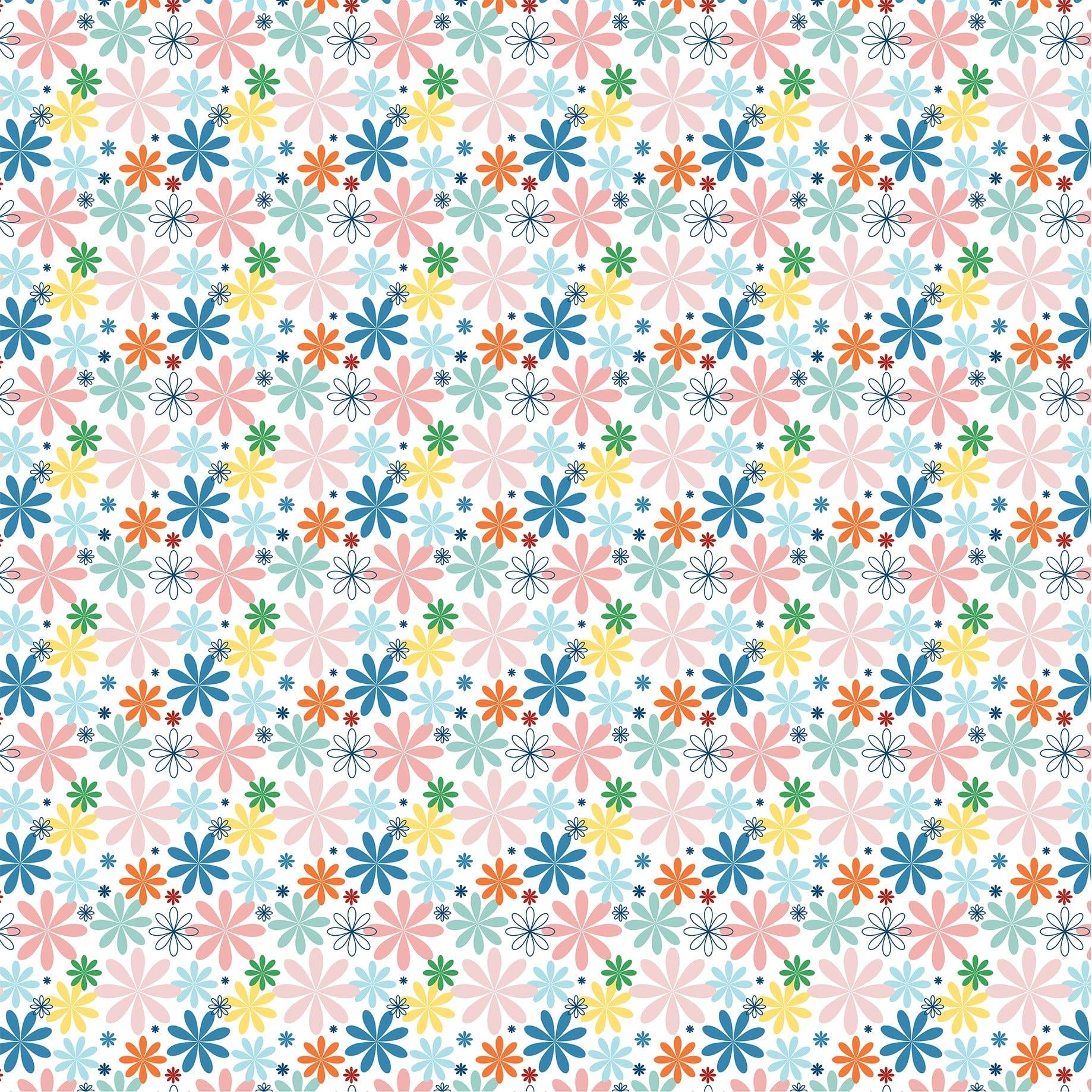 Happy Crafting Collection Die Cut Flowers 12 x 12 Double-Sided Scrapbook Paper by Carta Bella - Scrapbook Supply Companies