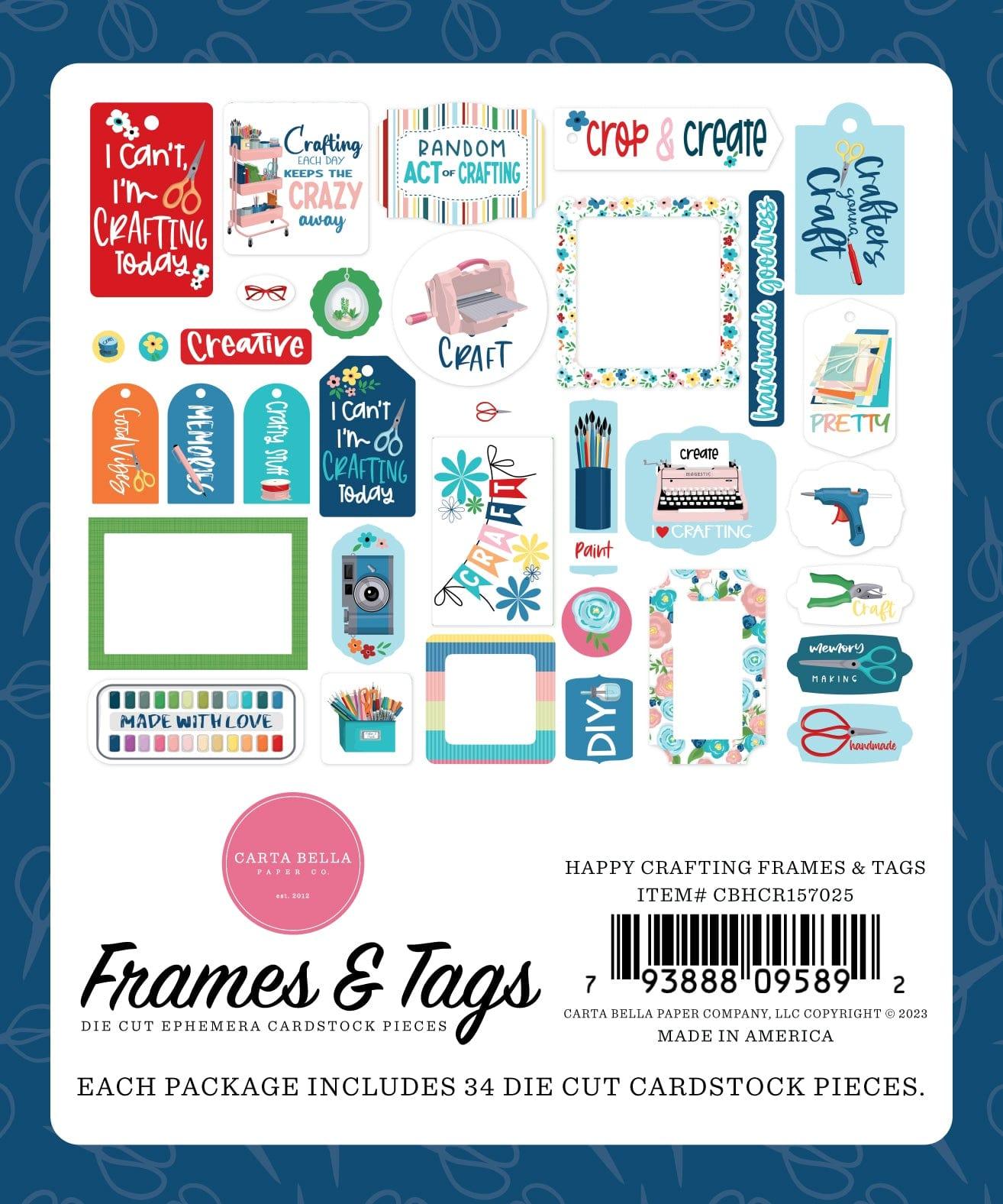 Happy Crafting Collection Scrapbook Tags by Carta Bella - Scrapbook Supply Companies