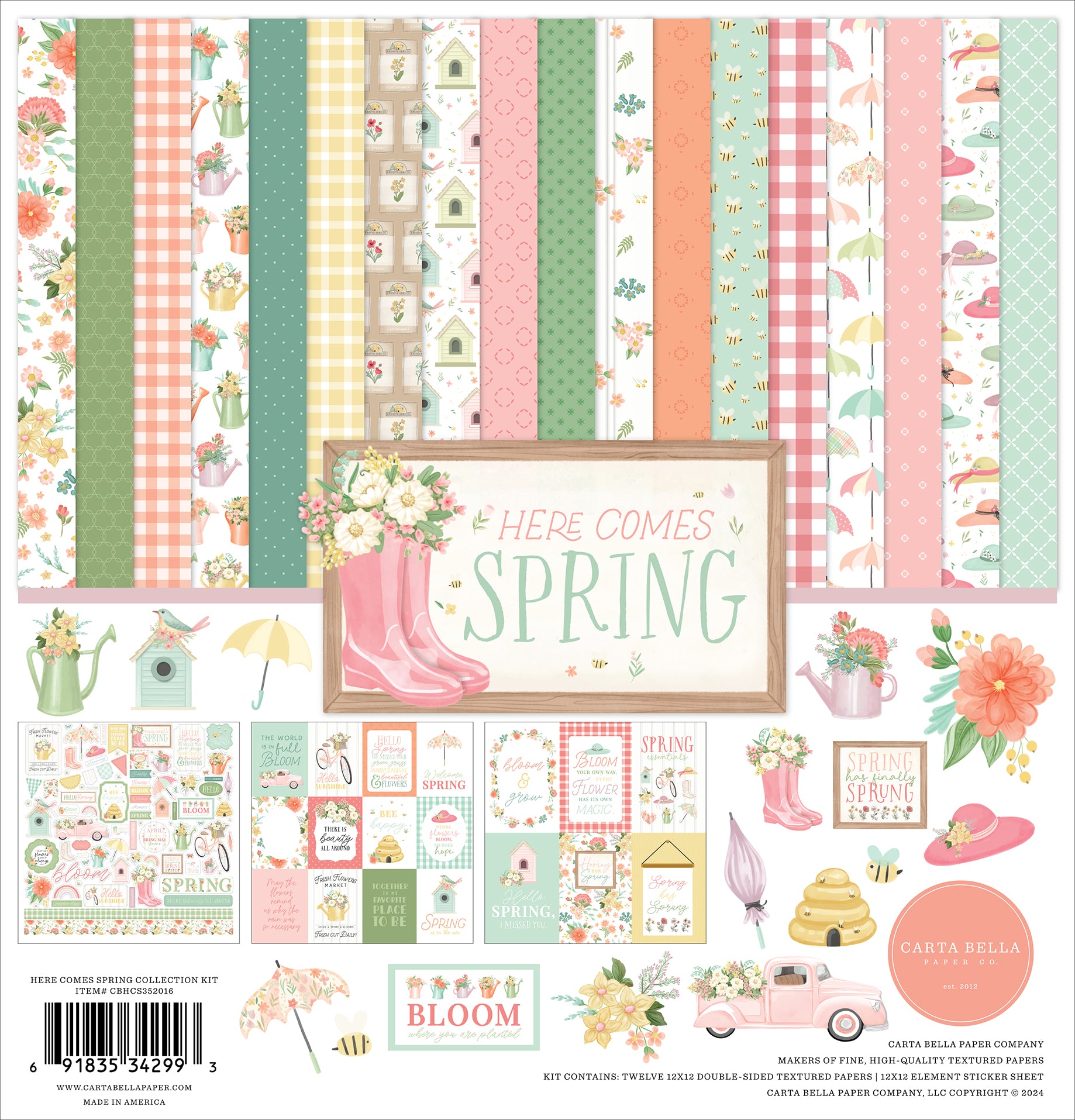Here Comes Spring 12 x 12 Scrapbook Collection Kit by Carta Bella