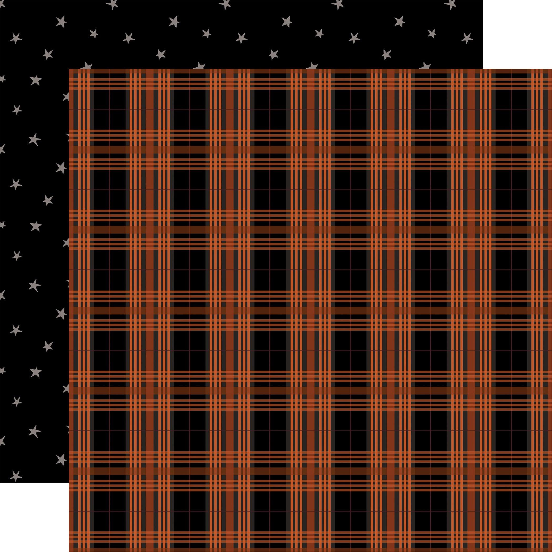 Halloween Collection Petrified Plaid 12 x 12 Double-Sided Scrapbook Paper by Carta Bella