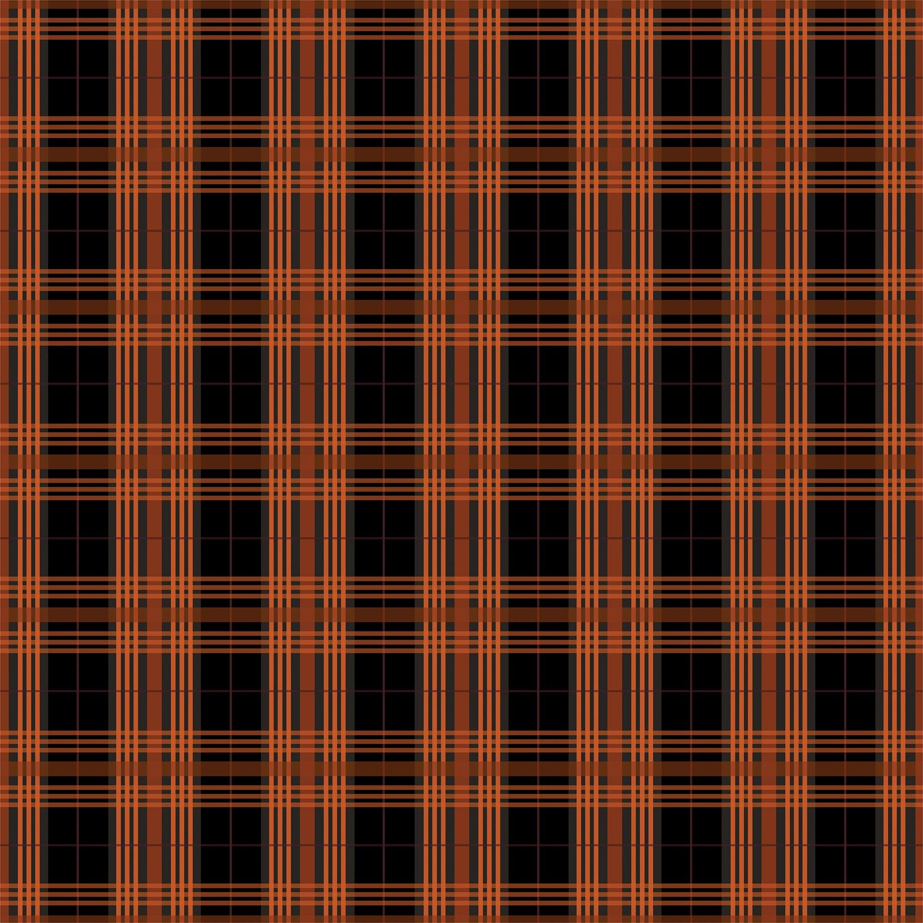 Halloween Collection Petrified Plaid 12 x 12 Double-Sided Scrapbook Paper by Carta Bella - Scrapbook Supply Companies