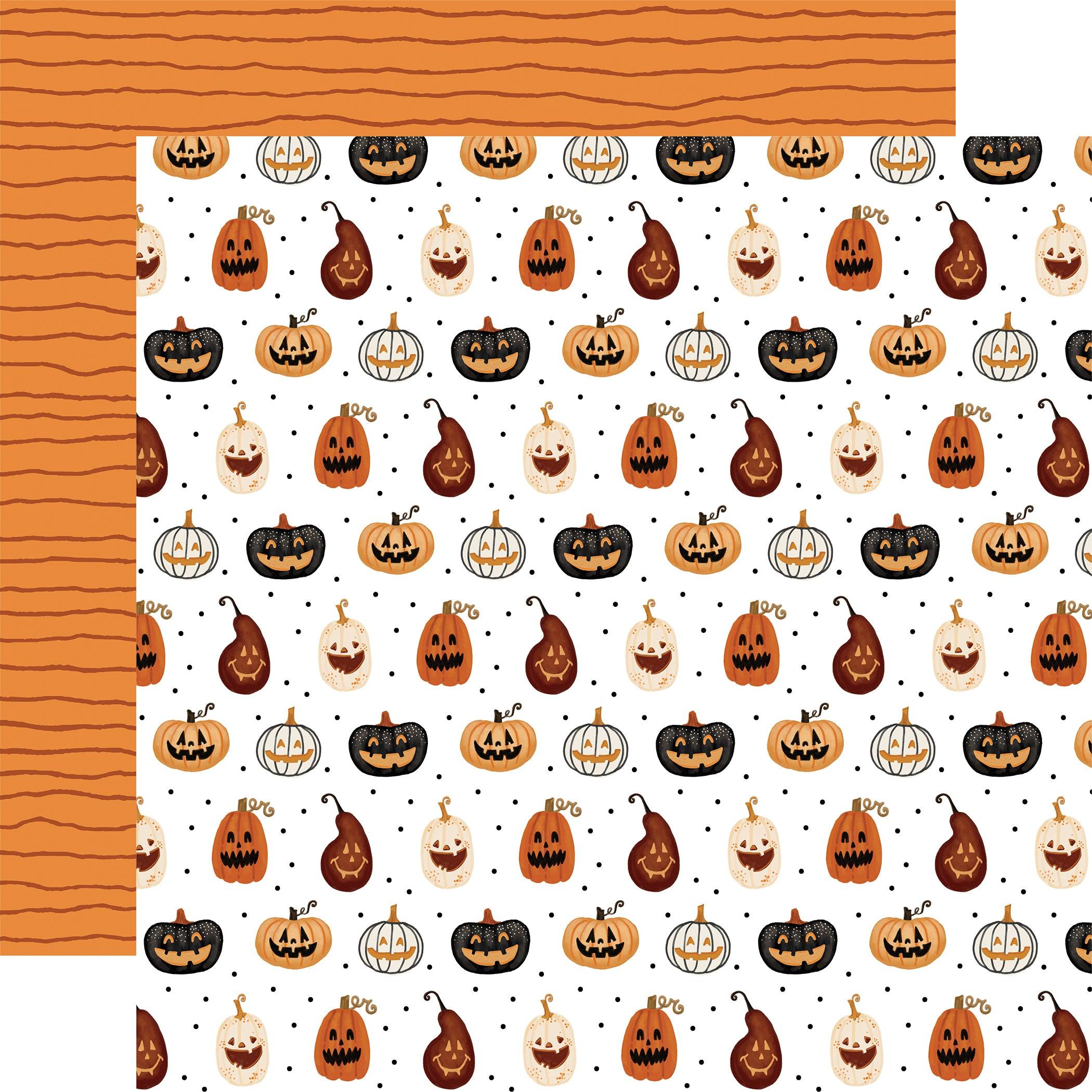 Halloween Collection Creepy Carvings 12 x 12 Double-Sided Scrapbook Paper by Carta Bella