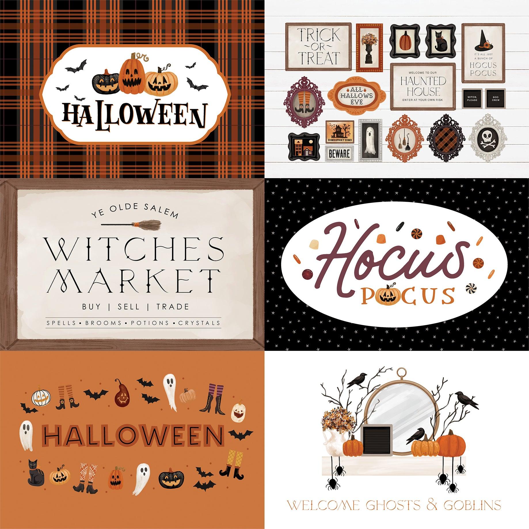 Halloween Collection 6x4 Journaling Cards 12 x 12 Double-Sided Scrapbook Paper by Carta Bella - Scrapbook Supply Companies