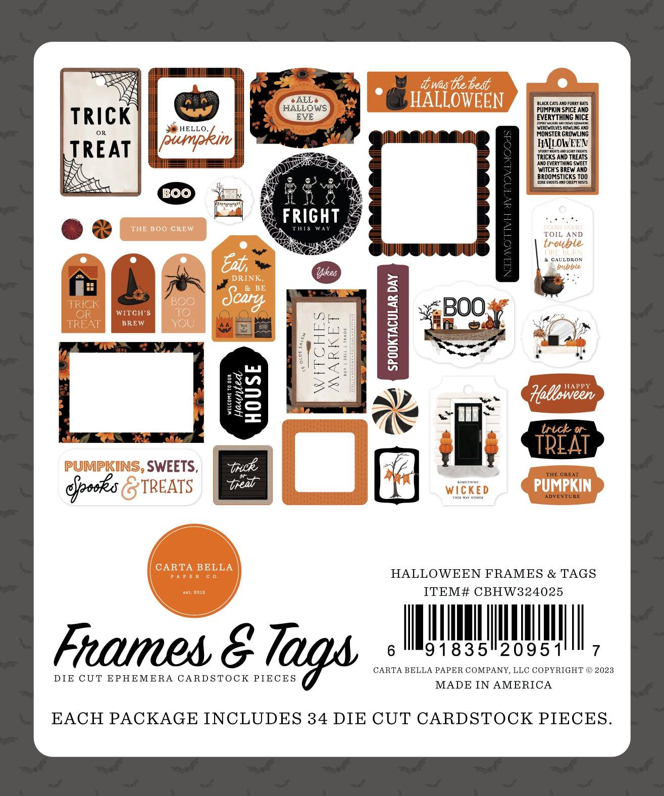 Halloween Collection Scrapbook Frames & Tags by Carta Bella - Scrapbook Supply Companies