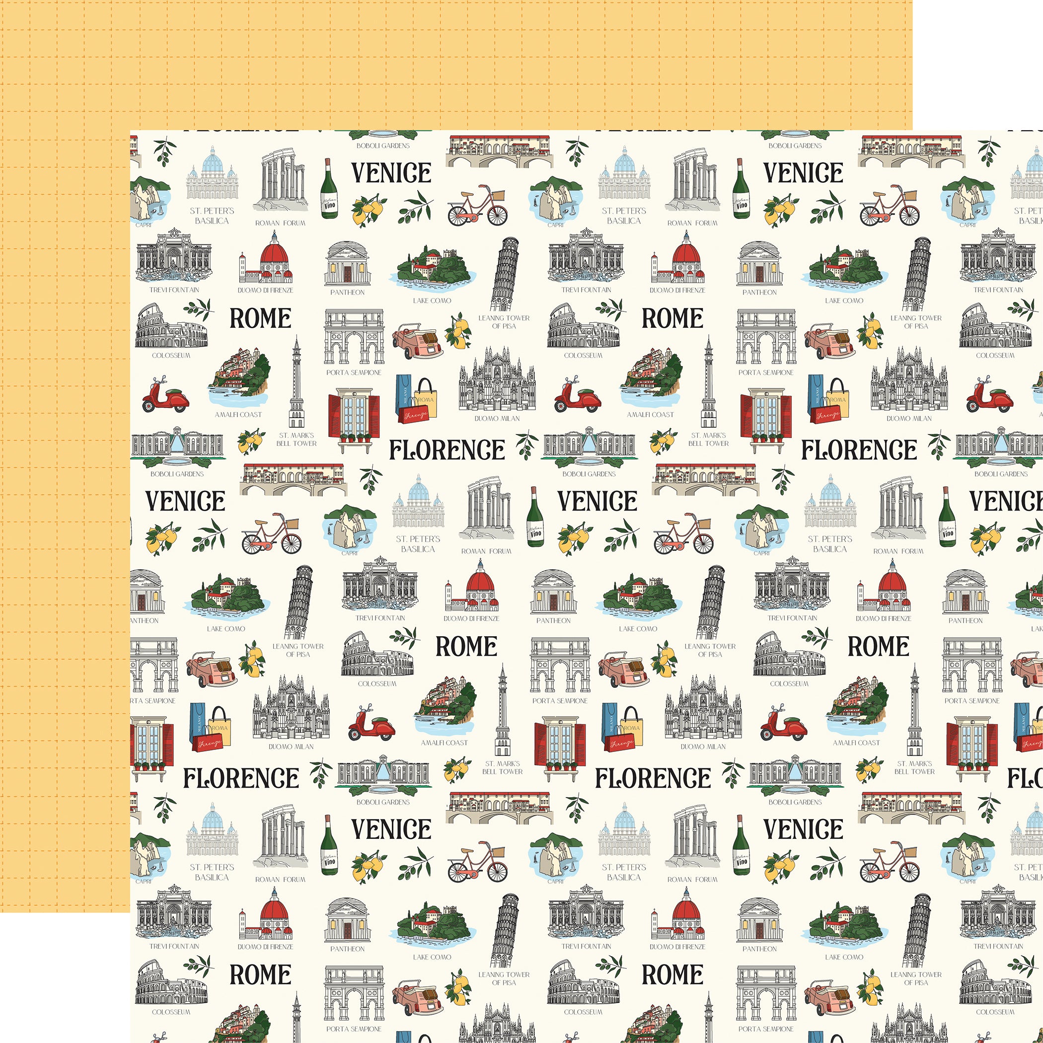 Italy Scrapbook Paper & Sticker  Collection Kit by Carta Bella - 13 Pieces