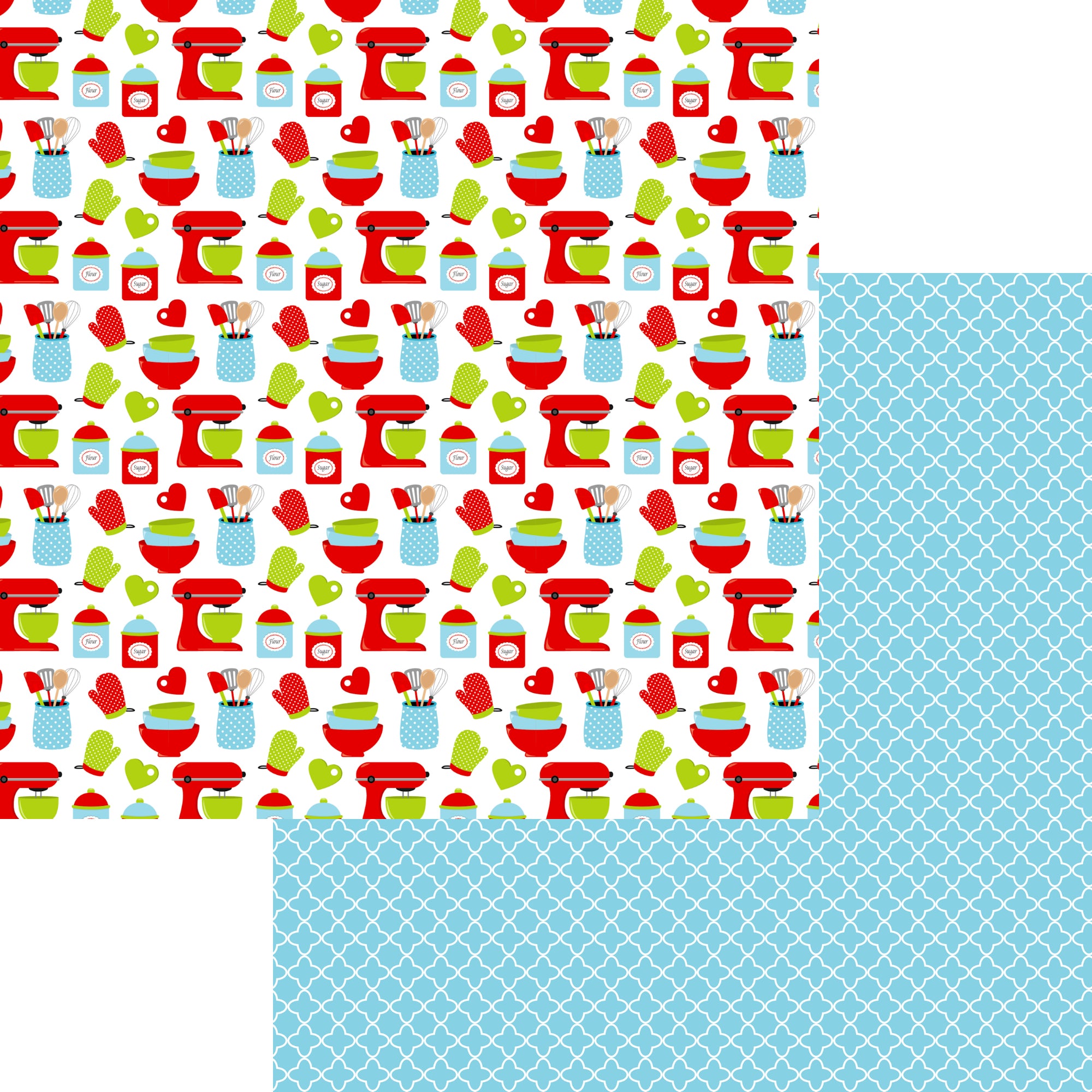 Christmas Baking Collection Mix It Up 12 x 12 Double-Sided Scrapbook Paper by SSC Designs