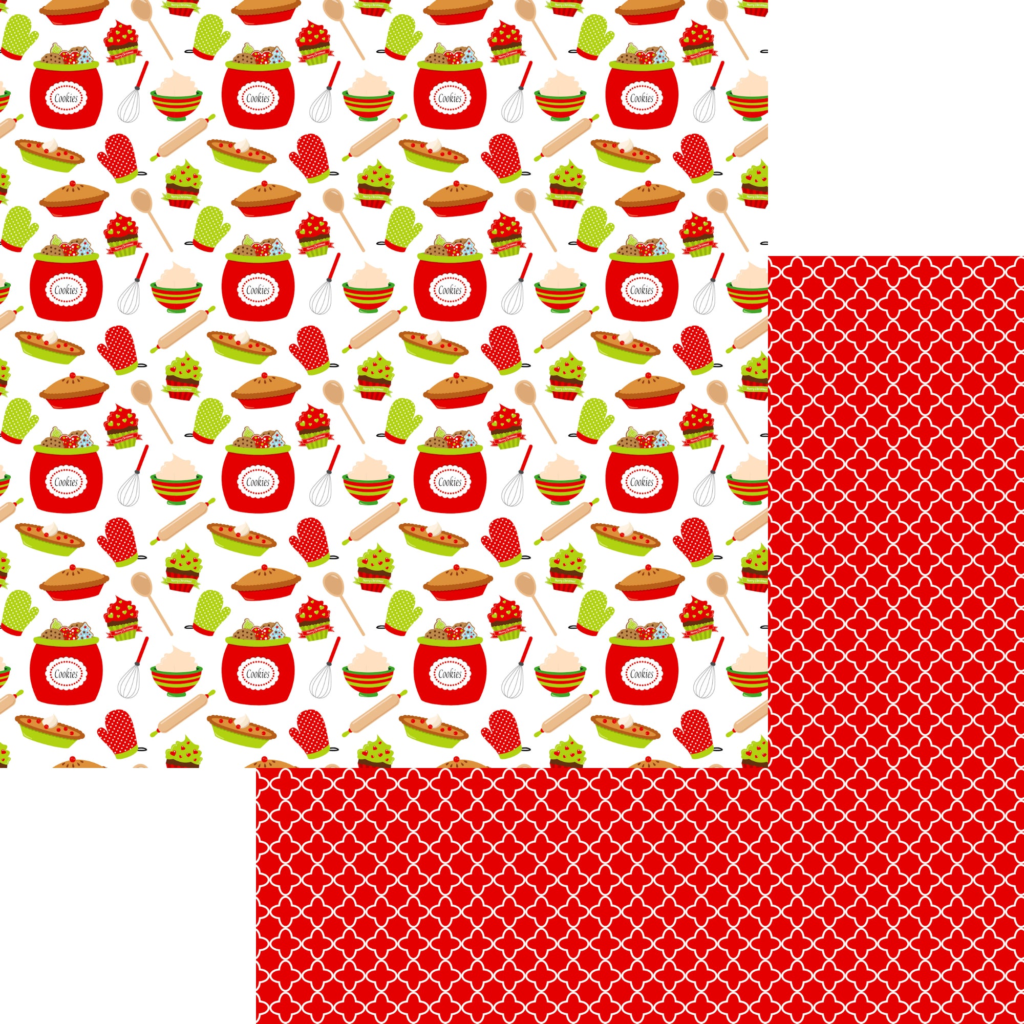 Christmas Baking Collection Santa's Cookie Jar 12 x 12 Double-Sided Scrapbook Paper by SSC Designs