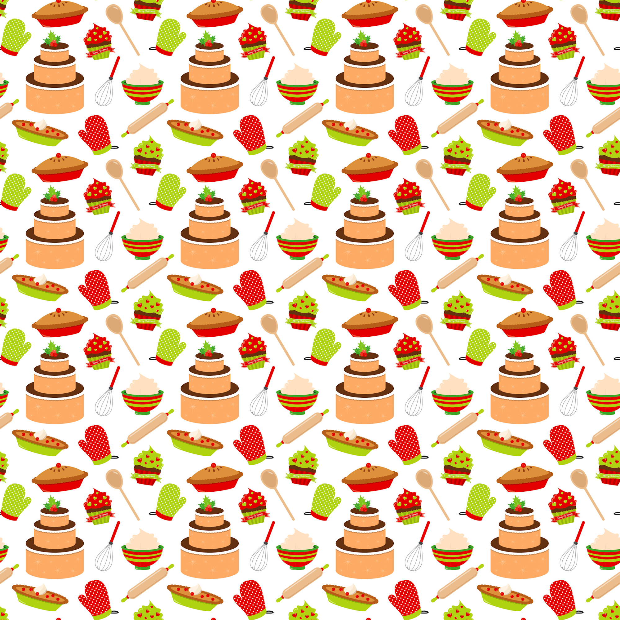Christmas Baking Collection Christmas Pies & Cakes 12 x 12 Double-Sided Scrapbook Paper by SSC Designs