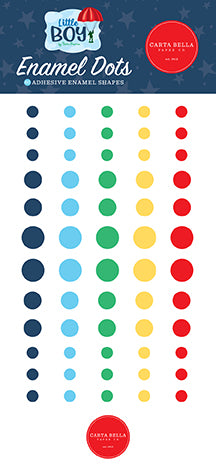 Little Boy Collection 3x6 Self-Adhesive Enamel Dots Scrapbook Embellishments by Carta Bella