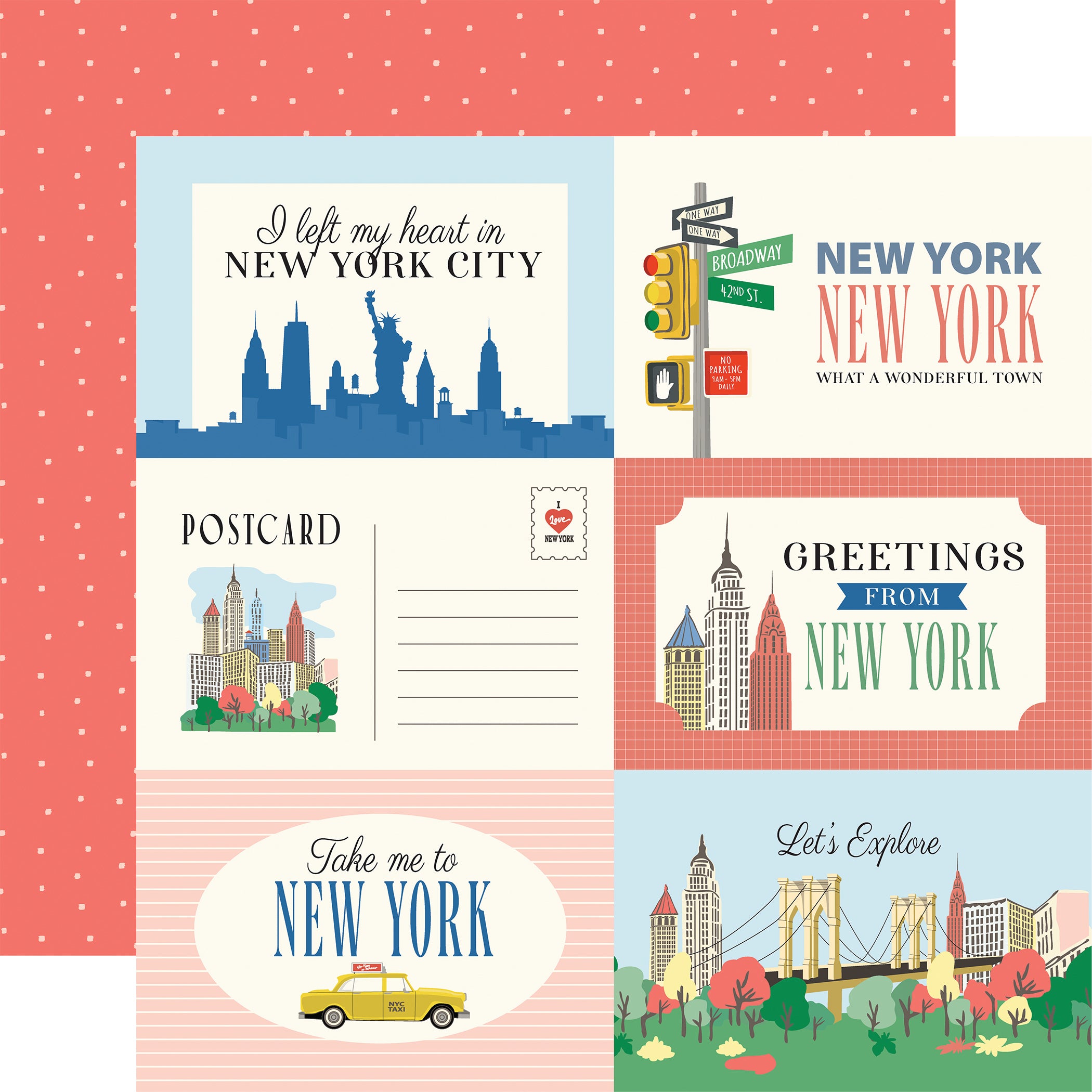 New York City Scrapbook Paper & Sticker  Collection Kit by Carta Bella - 13 Pieces