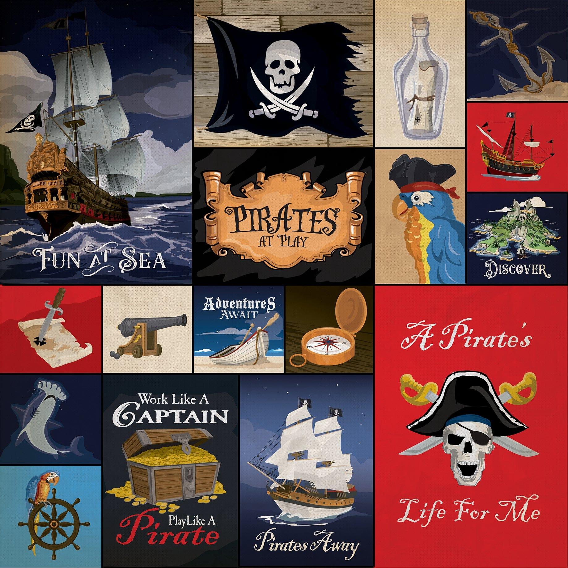 Pirates Collection Multi Journaling Cards 12 x 12 Double-Sided Scrapbook Paper by Carta Bella - Scrapbook Supply Companies