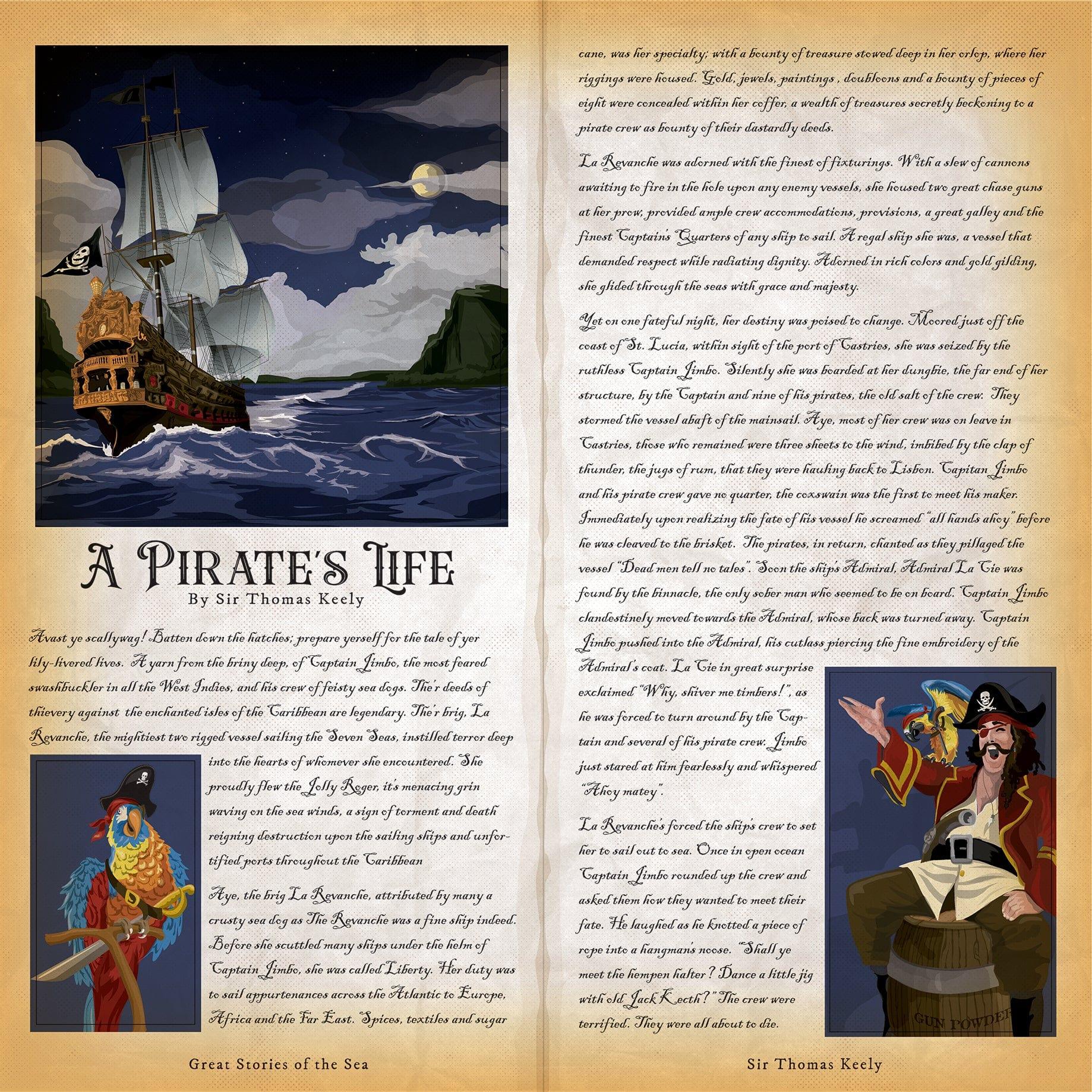 Pirates Collection Multi Journaling Cards 12 x 12 Double-Sided Scrapbook Paper by Carta Bella - Scrapbook Supply Companies