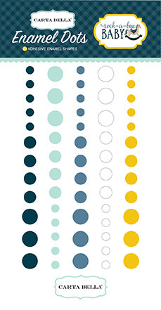 Rock-A-Bye Baby Collection 3x6 Self-Adhesive Enamel Dots Scrapbook Embellishments by Carta Bella