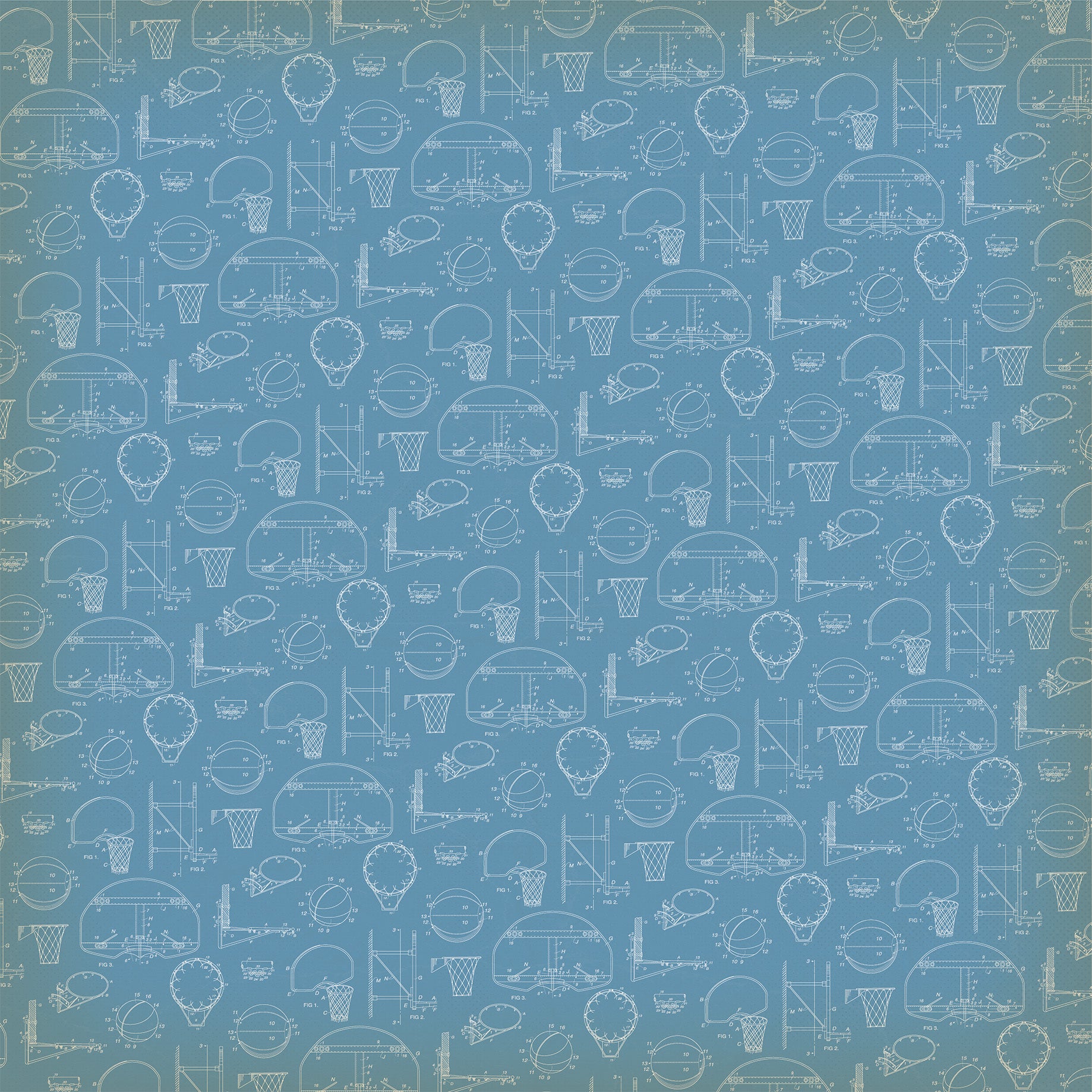 Slam Dunk Collection Game Day Flags 12 x 12 Double-Sided Scrapbook Paper by Echo Park Paper