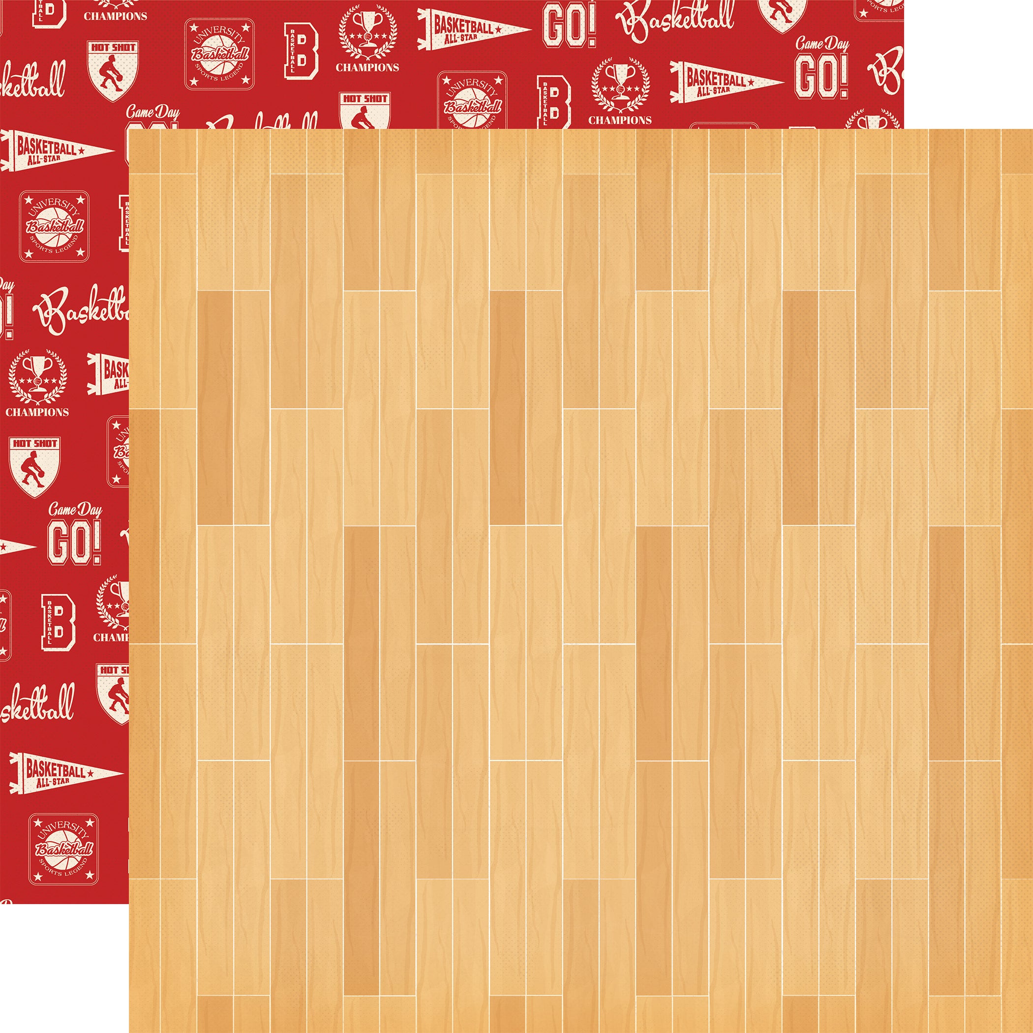 Slam Dunk Collection Basketball Court 12 x 12 Double-Sided Scrapbook Paper by Echo Park Paper