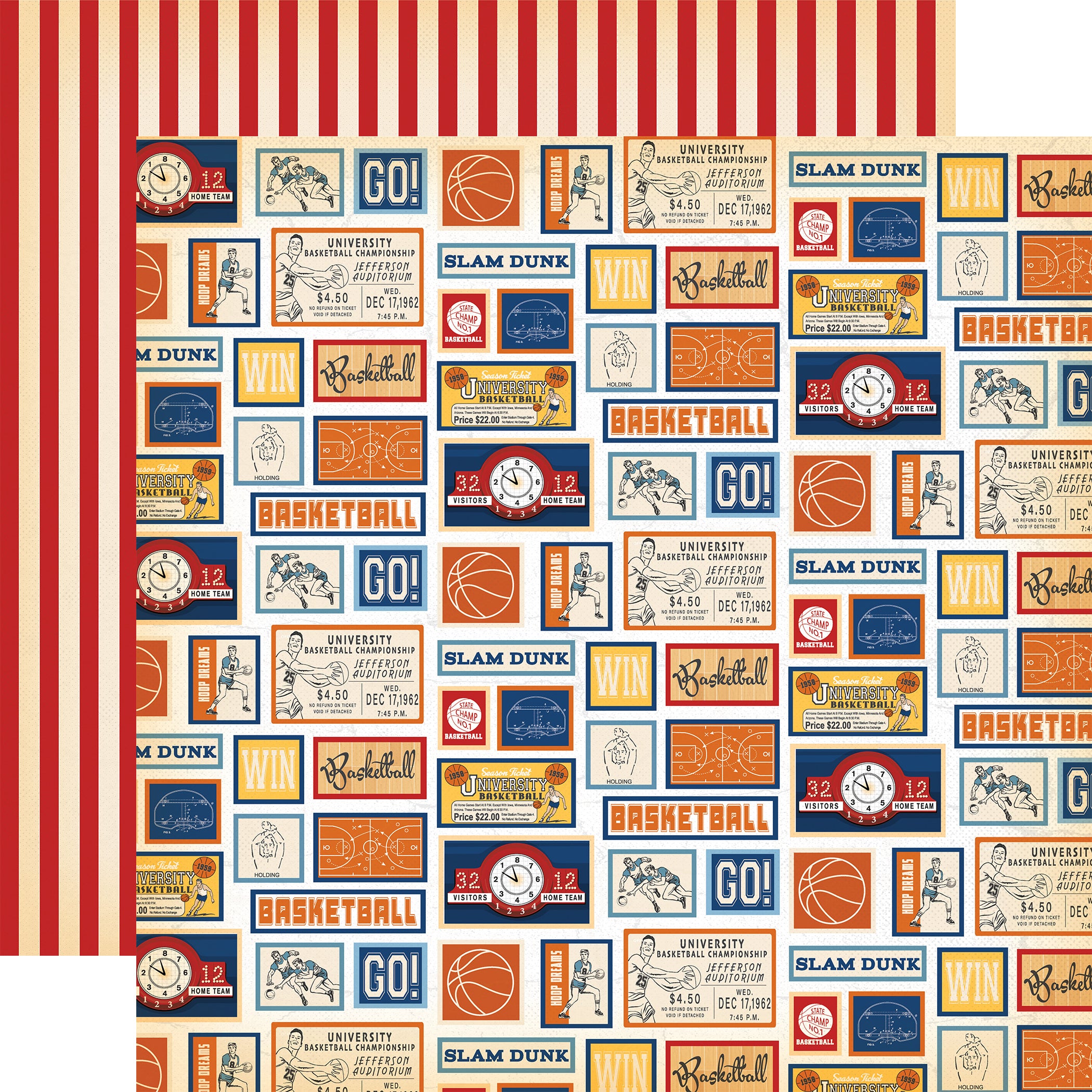 Slam Dunk Scrapbook Paper & Sticker Collection Kit by Echo Park Paper - 13 Pieces