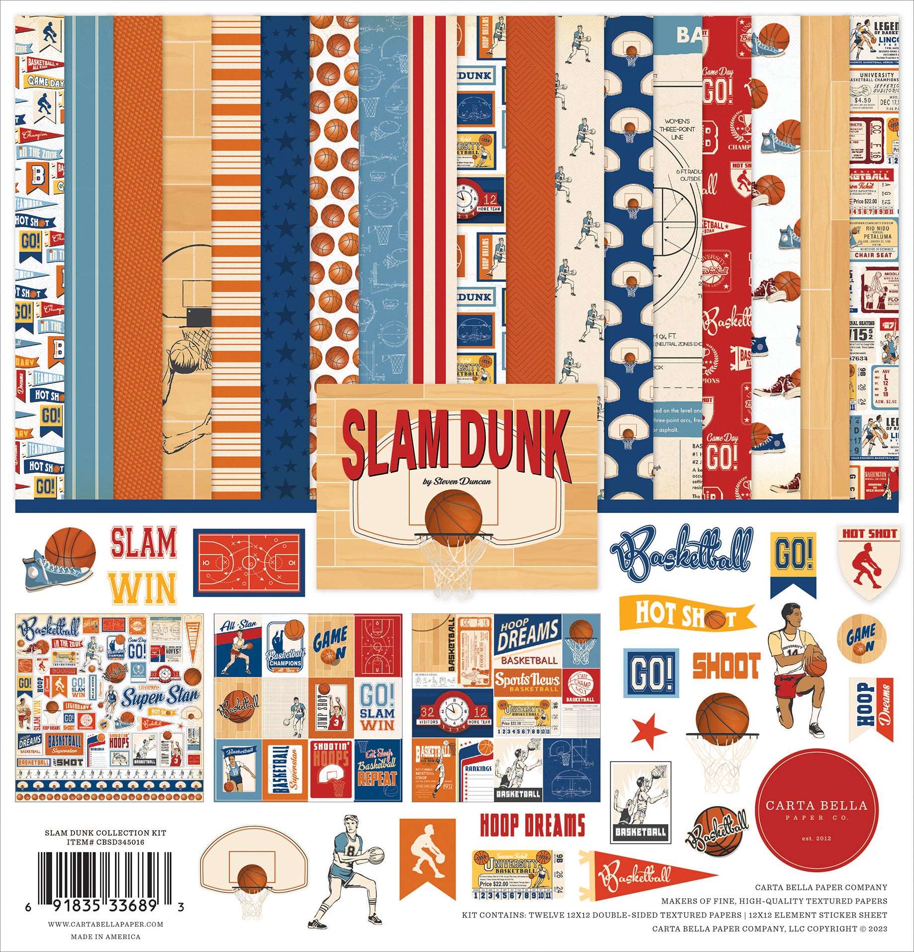 Slam Dunk Collection 12 x 12 Scrapbook Collection Kit by Echo Park Paper