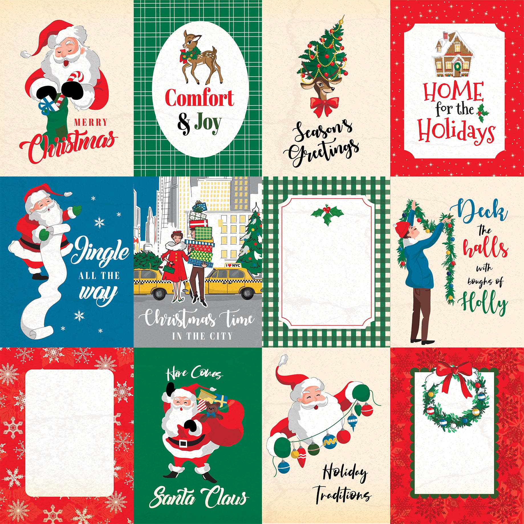 Carta Bella Happy Christmas Element Sticker Sheet – Cheap Scrapbook Stuff