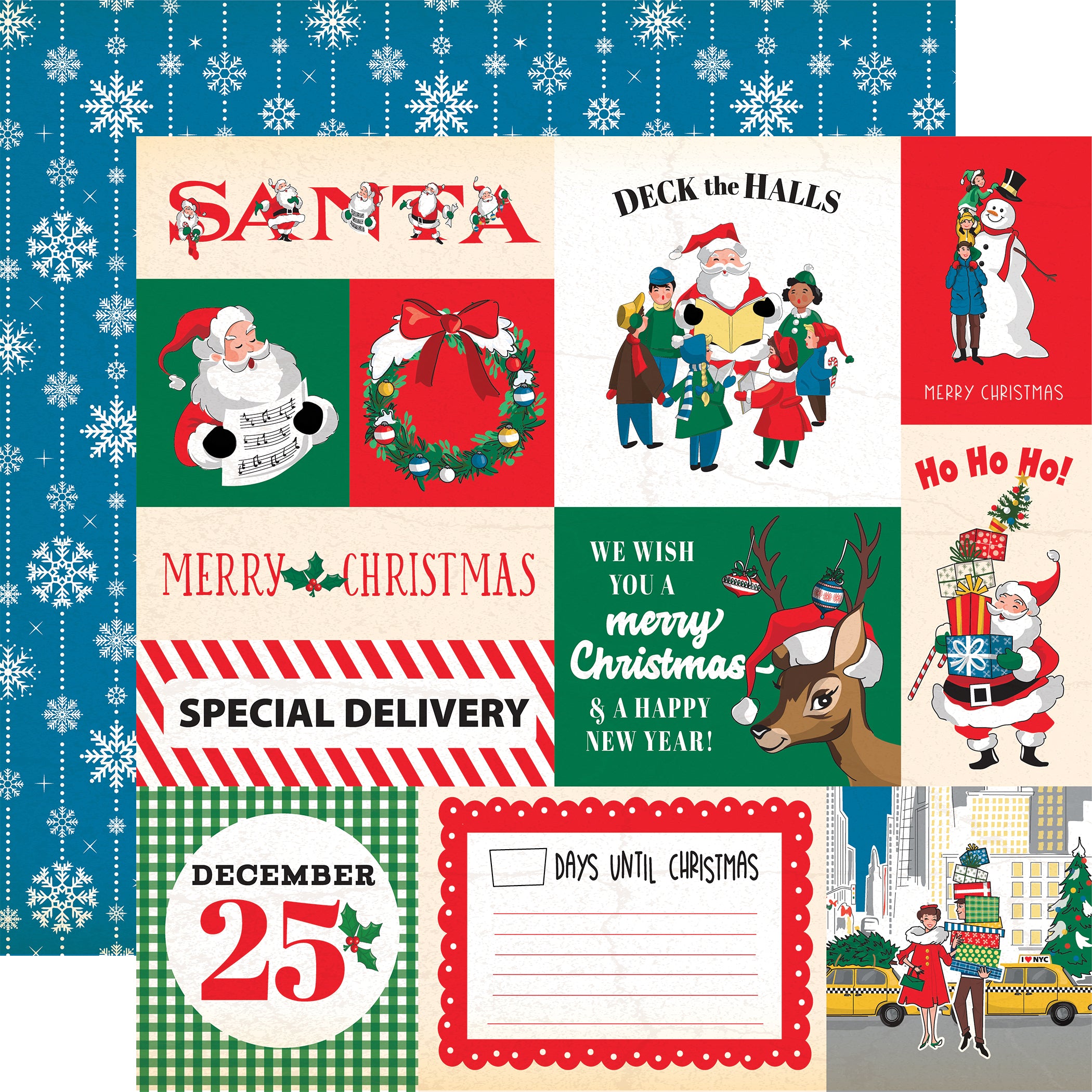 Season's Greetings Collection Multi Journaling Cards  12 x 12 Double-Sided Scrapbook Paper by Carta Bella