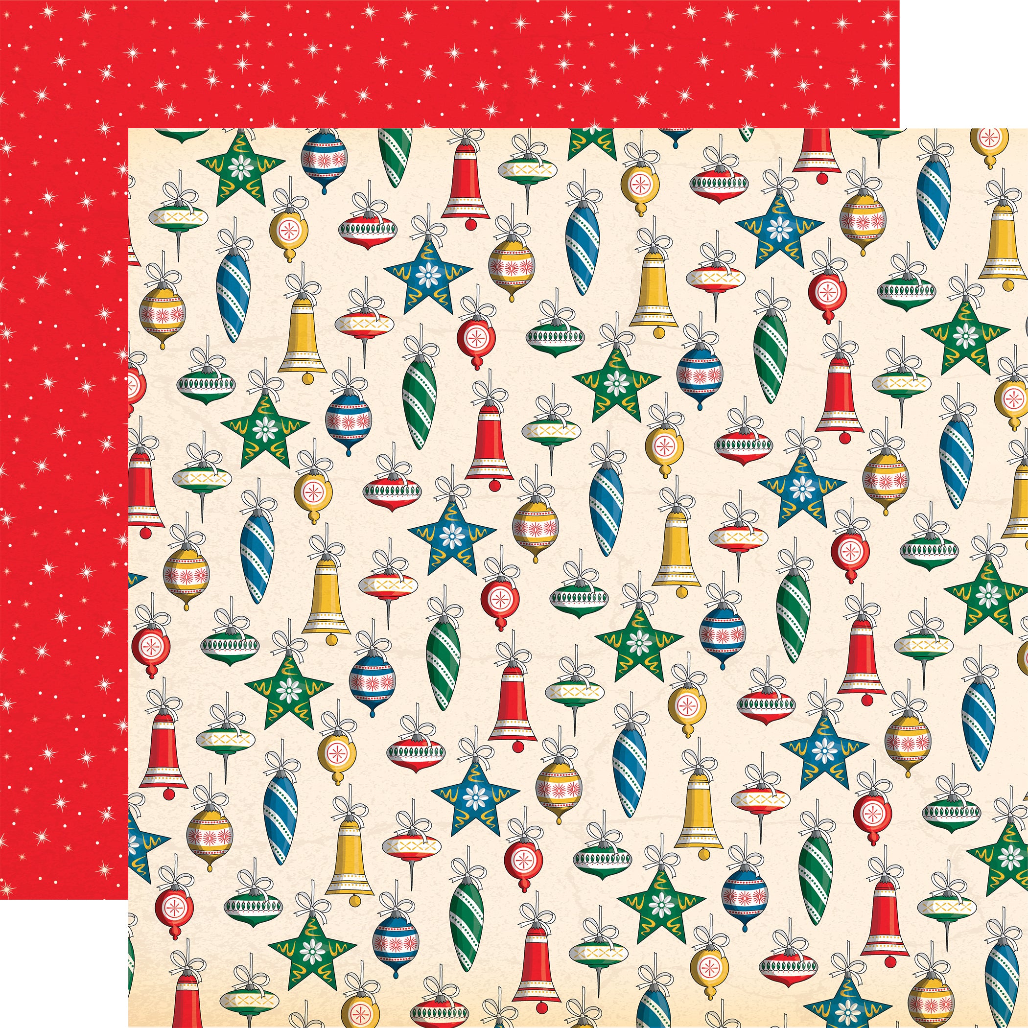 Season's Greetings Collection Holiday Ornaments 12 x 12 Double-Sided Scrapbook Paper by Carta Bella