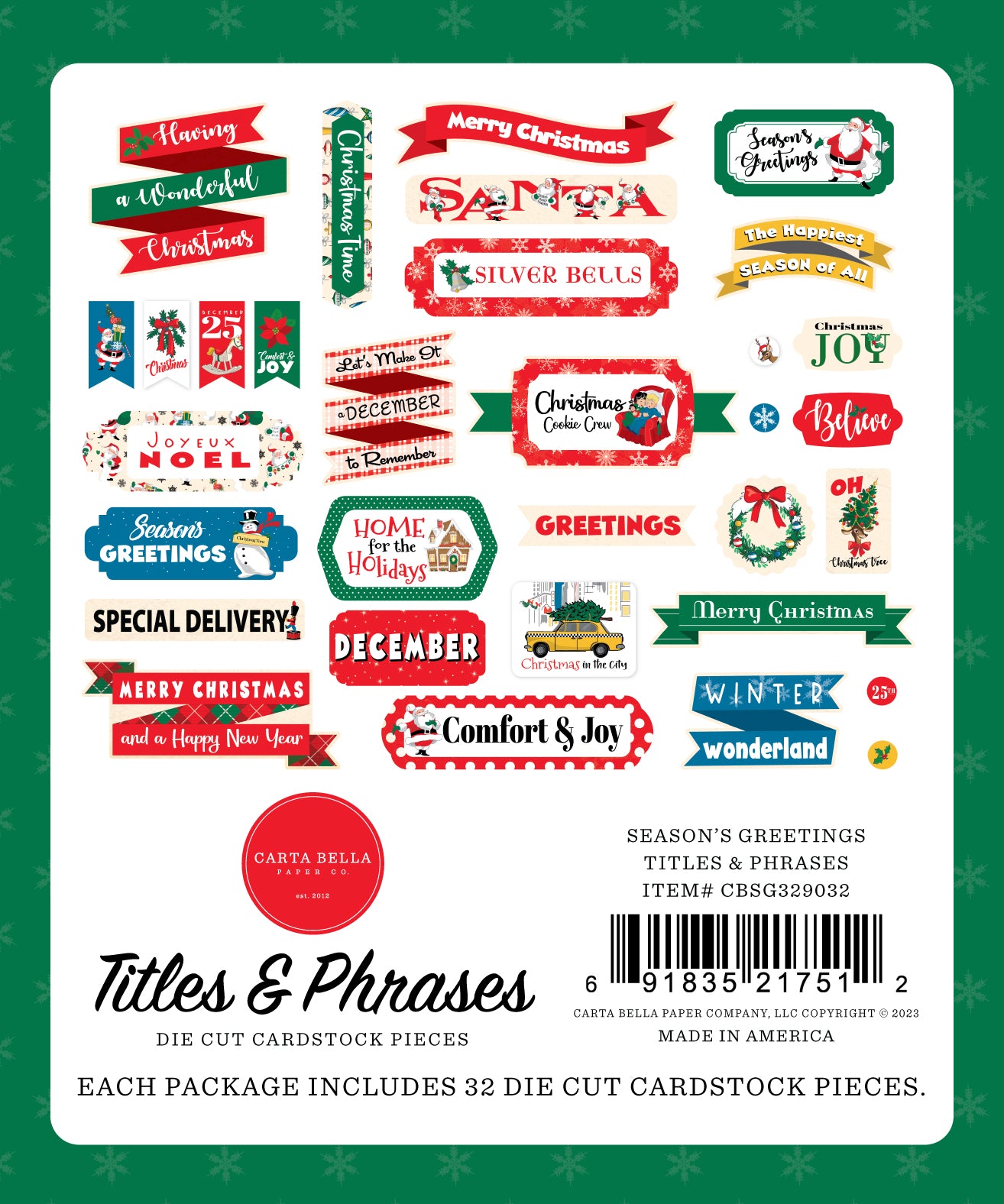 Season's Greetings Collection Scrapbook Titles & Phrases by Carta Bella