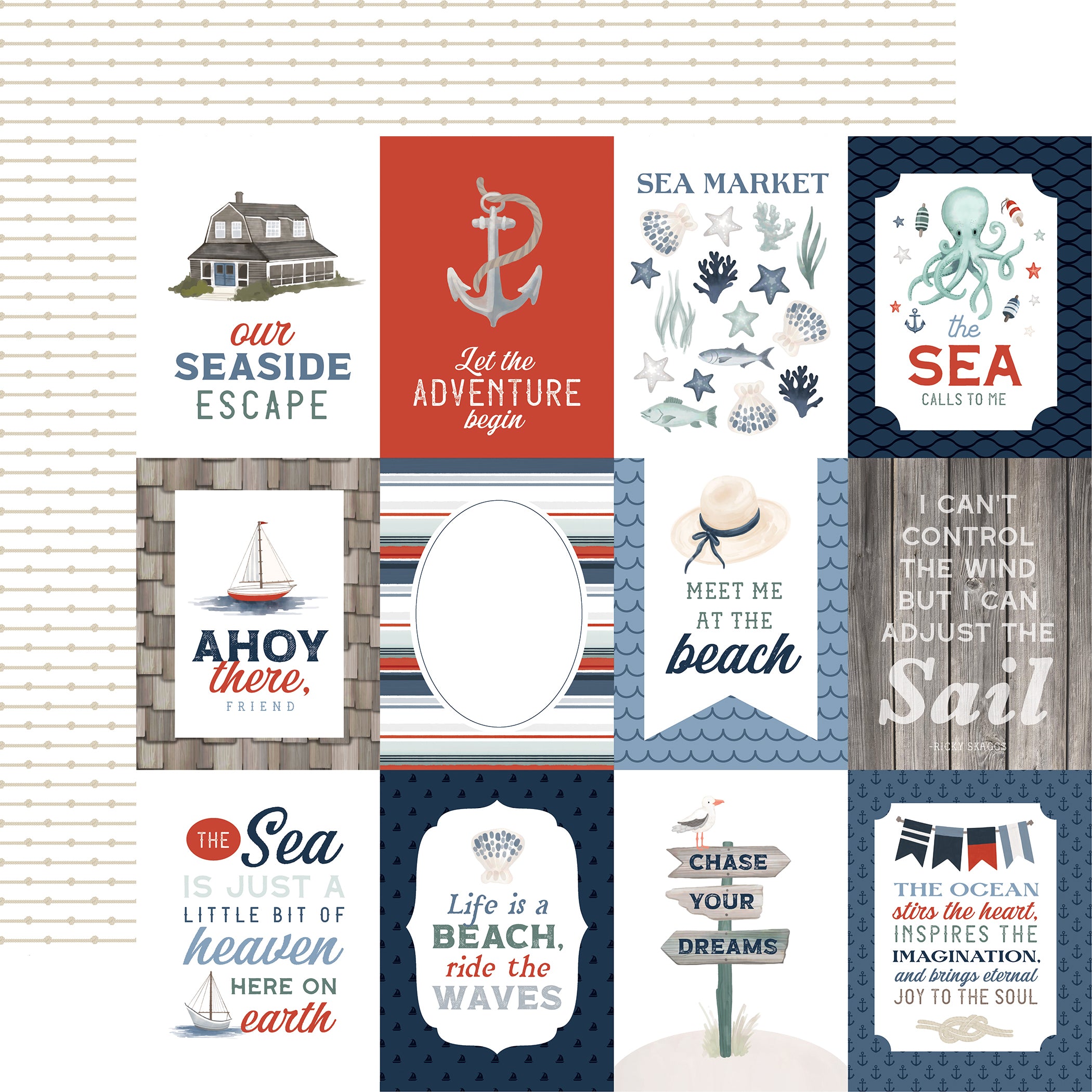 Seashore 12 x 12 Scrapbook Collection Kit by Carta Bella - 13 Pieces