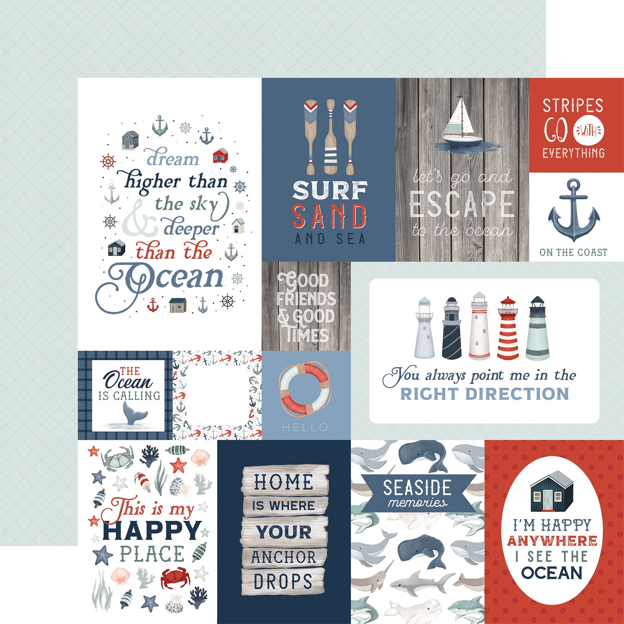 Seashore 12 x 12 Scrapbook Collection Kit by Carta Bella - 13 Pieces