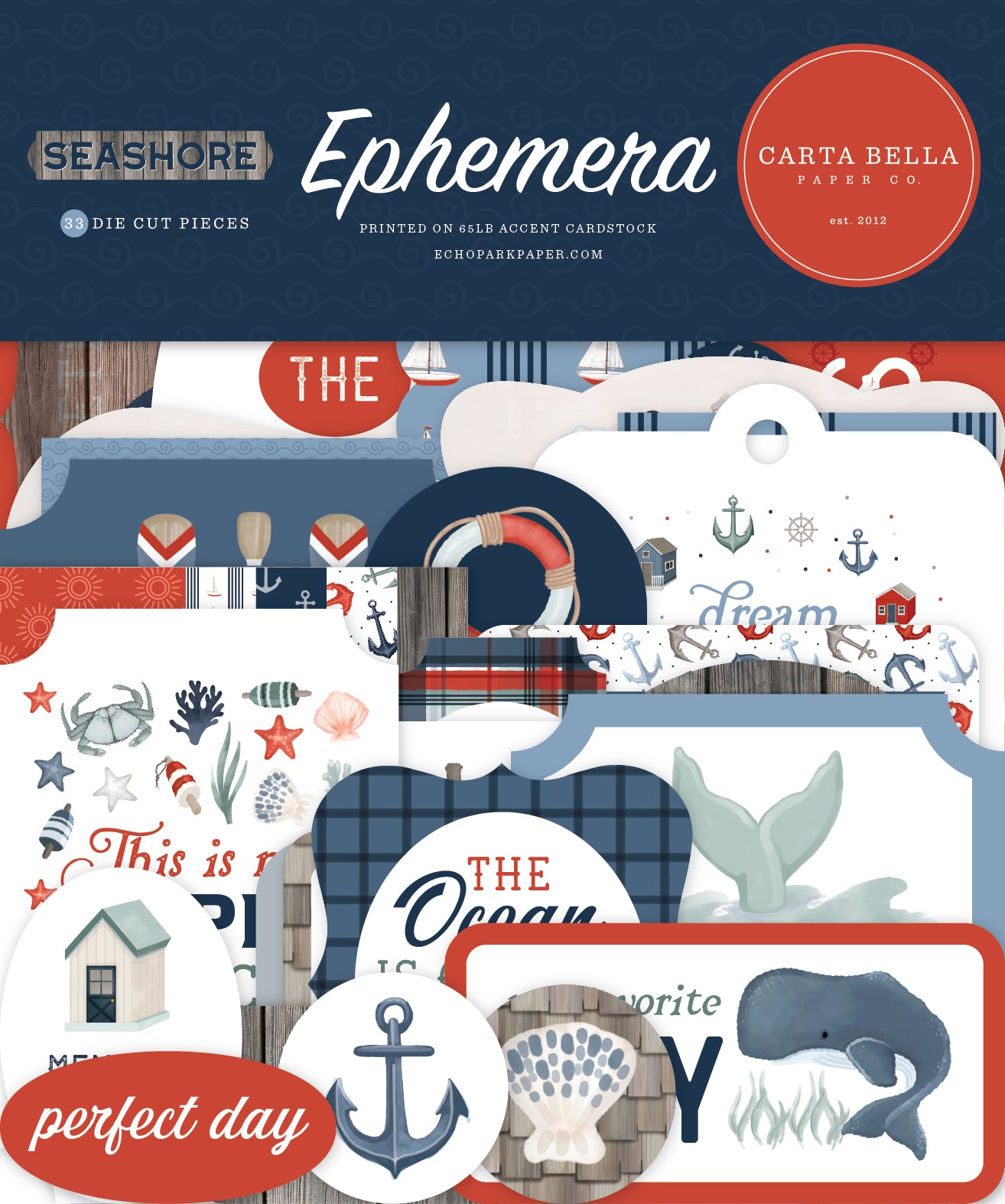 Seashore Collection Scrapbook Ephemera Embellishments by Carta Bella