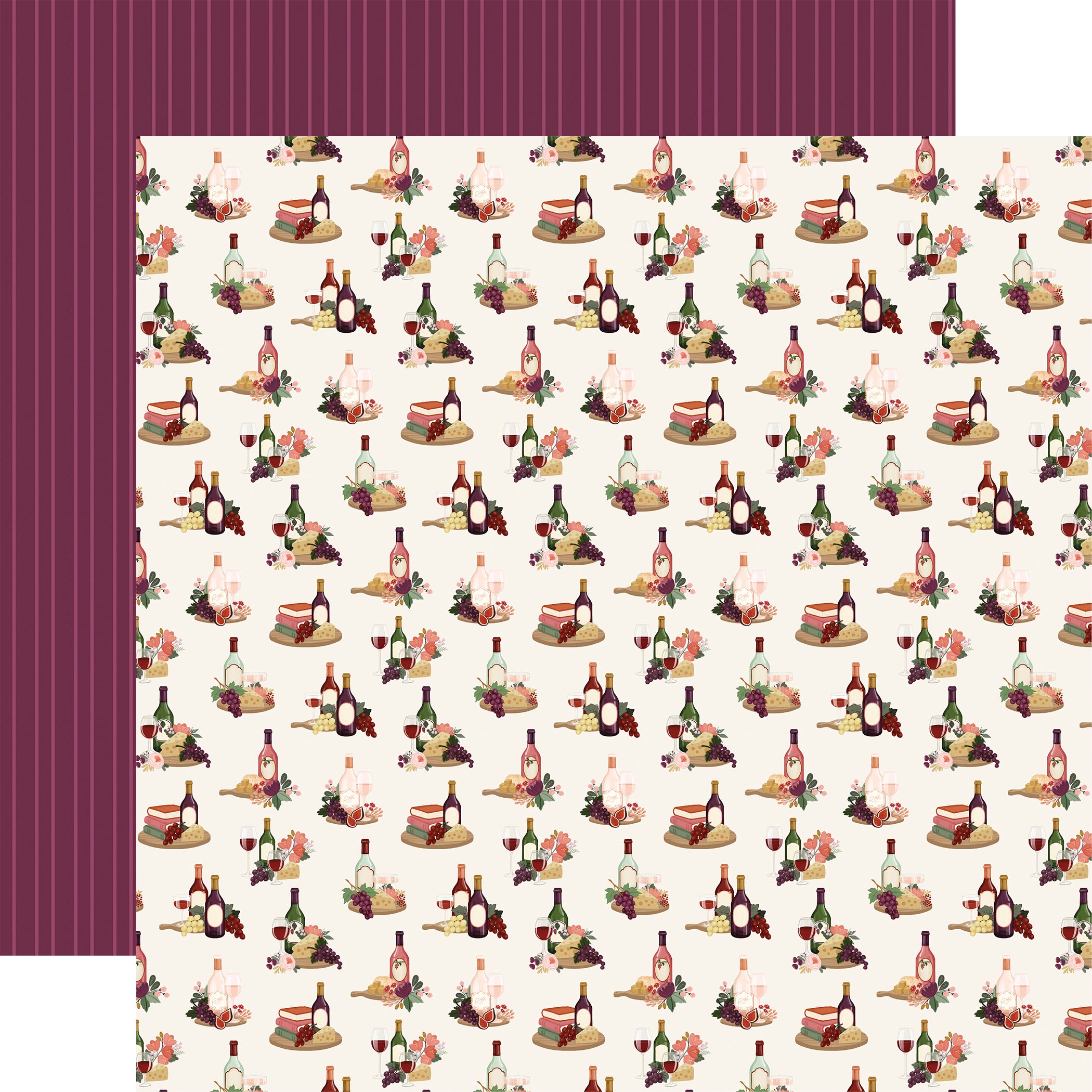 Wine Scrapbook Paper & Sticker Collection Kit by Carta Bella - 13 Pieces