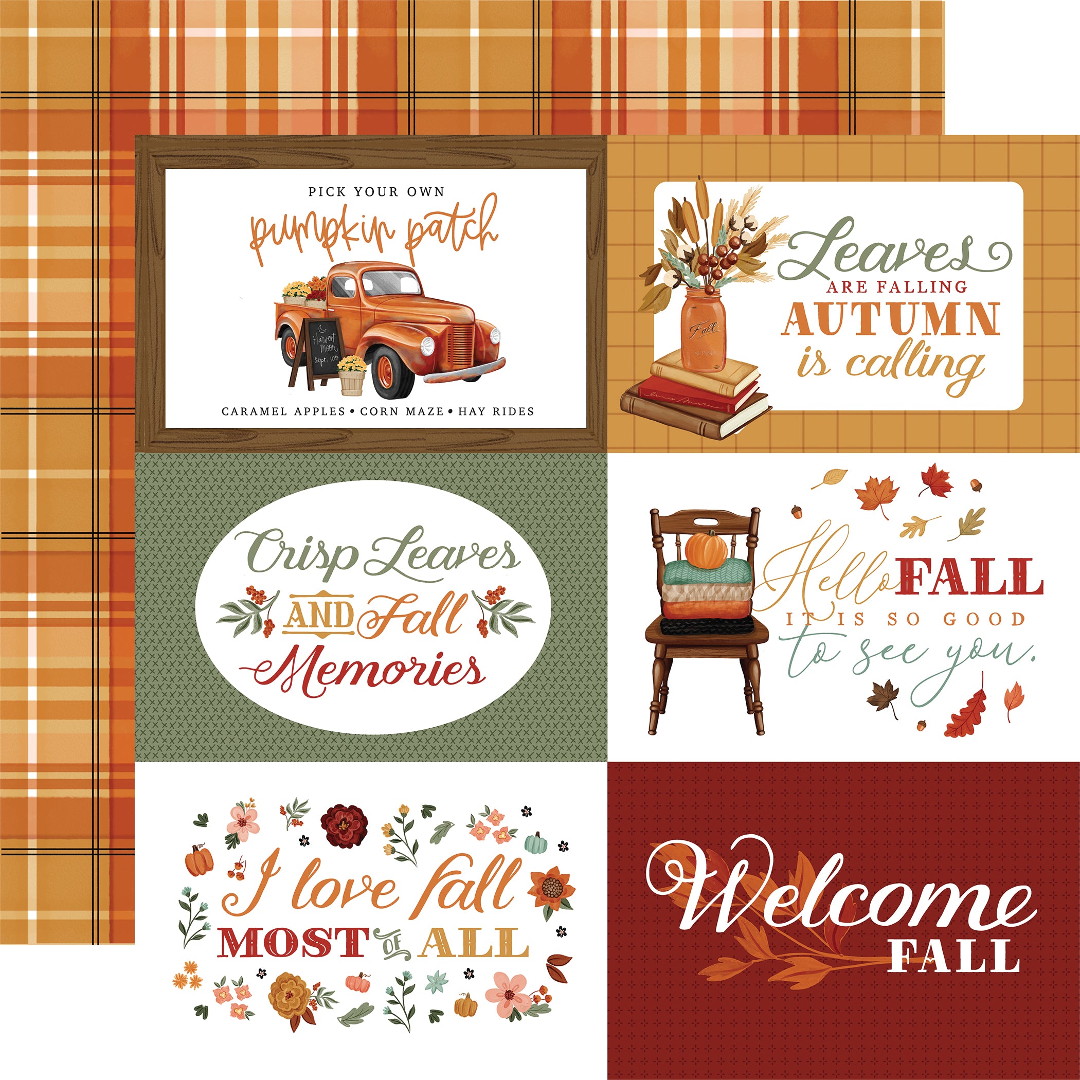 Welcome Fall Collection 12 x 12 Double-Sided Scrapbook Paper & Sticker Kit by Carta Bella
