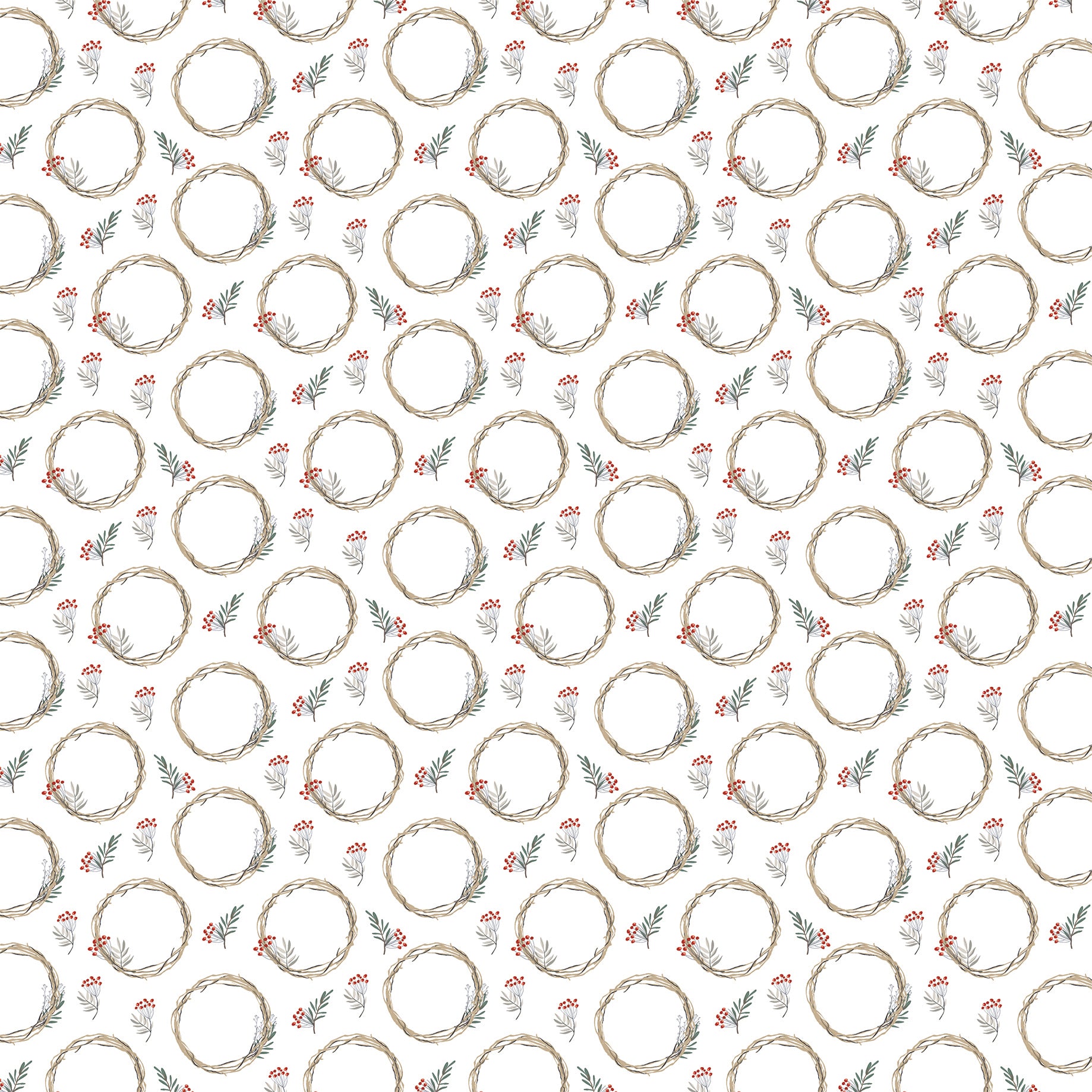 Wintertime Collection Winter Wreaths 12 x 12 Double-Sided Scrapbook Paper by Carta Bella