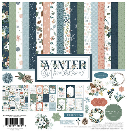 Winter Wonderland Scrapbook Paper & Sticker Collection Kit by Carta Bella - 13 Pieces