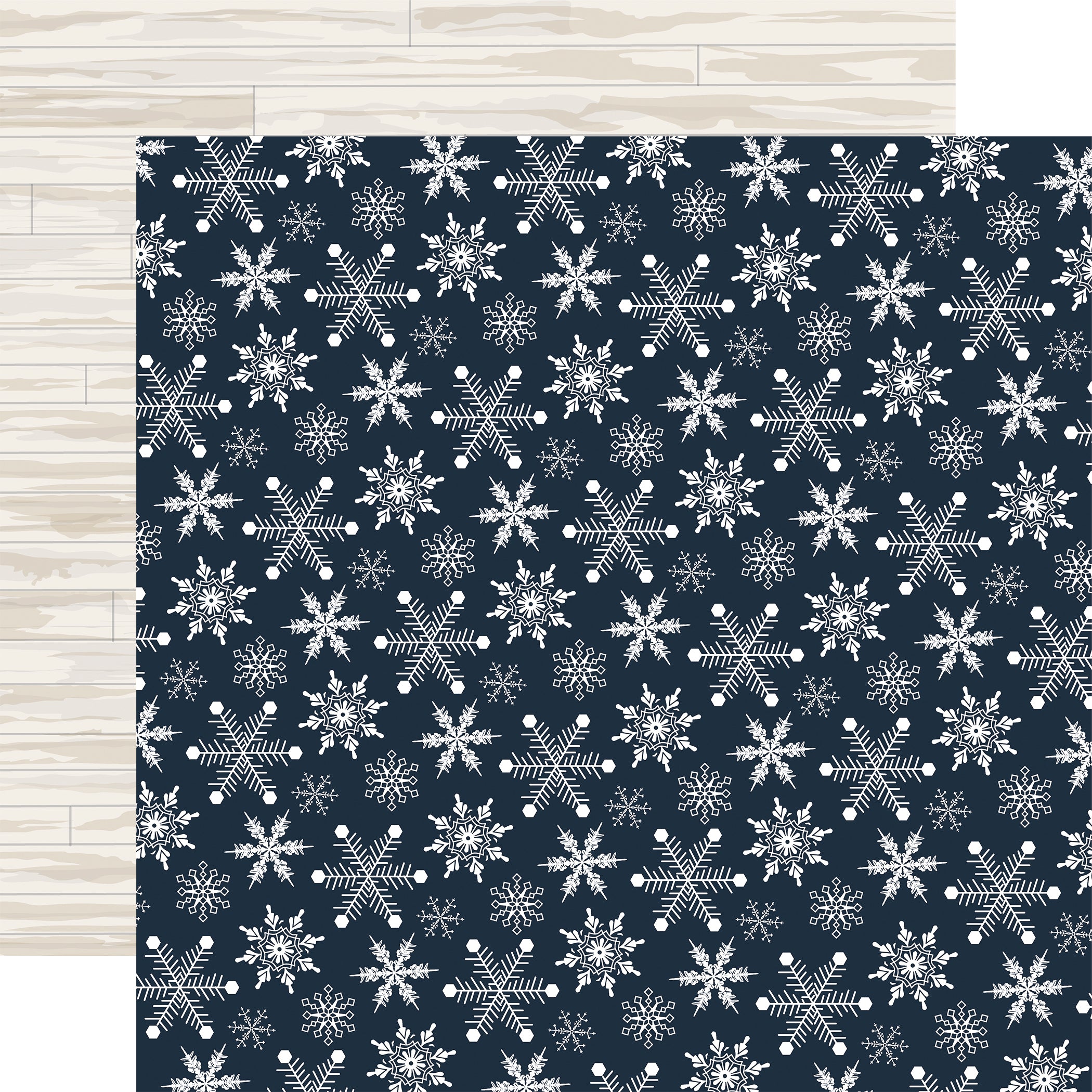 Welcome Winter Collection White Whiteout 12 x 12 Double-Sided Scrapbook Paper by Carta Bella