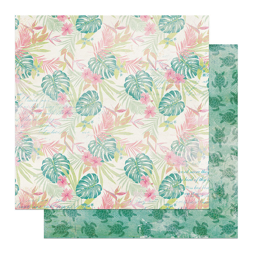 Coco Paradise Collection Tropical Floral 12 x 12 Double-Sided Scrapbook Paper by Photo Play Paper