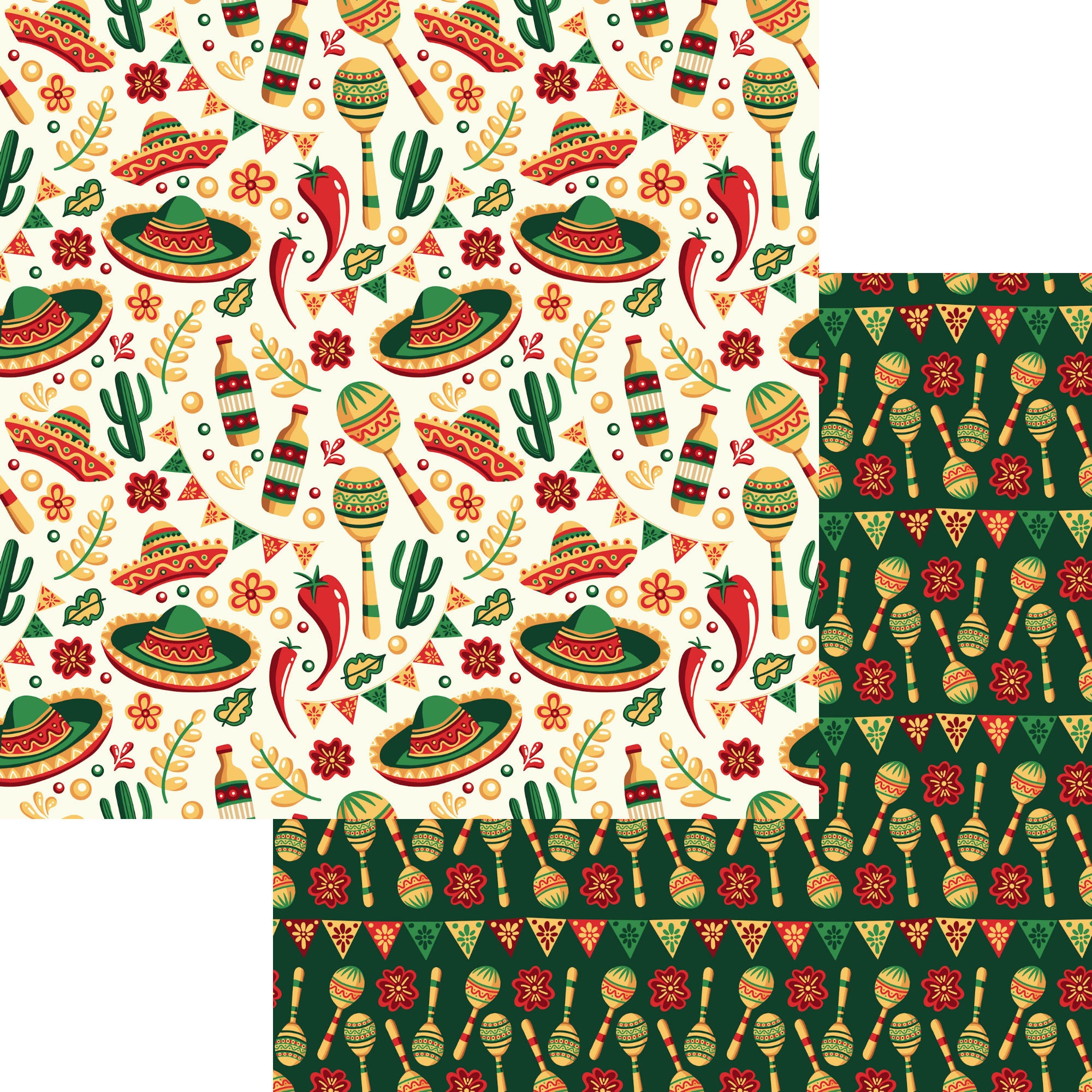 Cinco De Mayo Collection Cinco De Mayo 12 x 12 Double-Sided Scrapbook Paper by SSC Designs