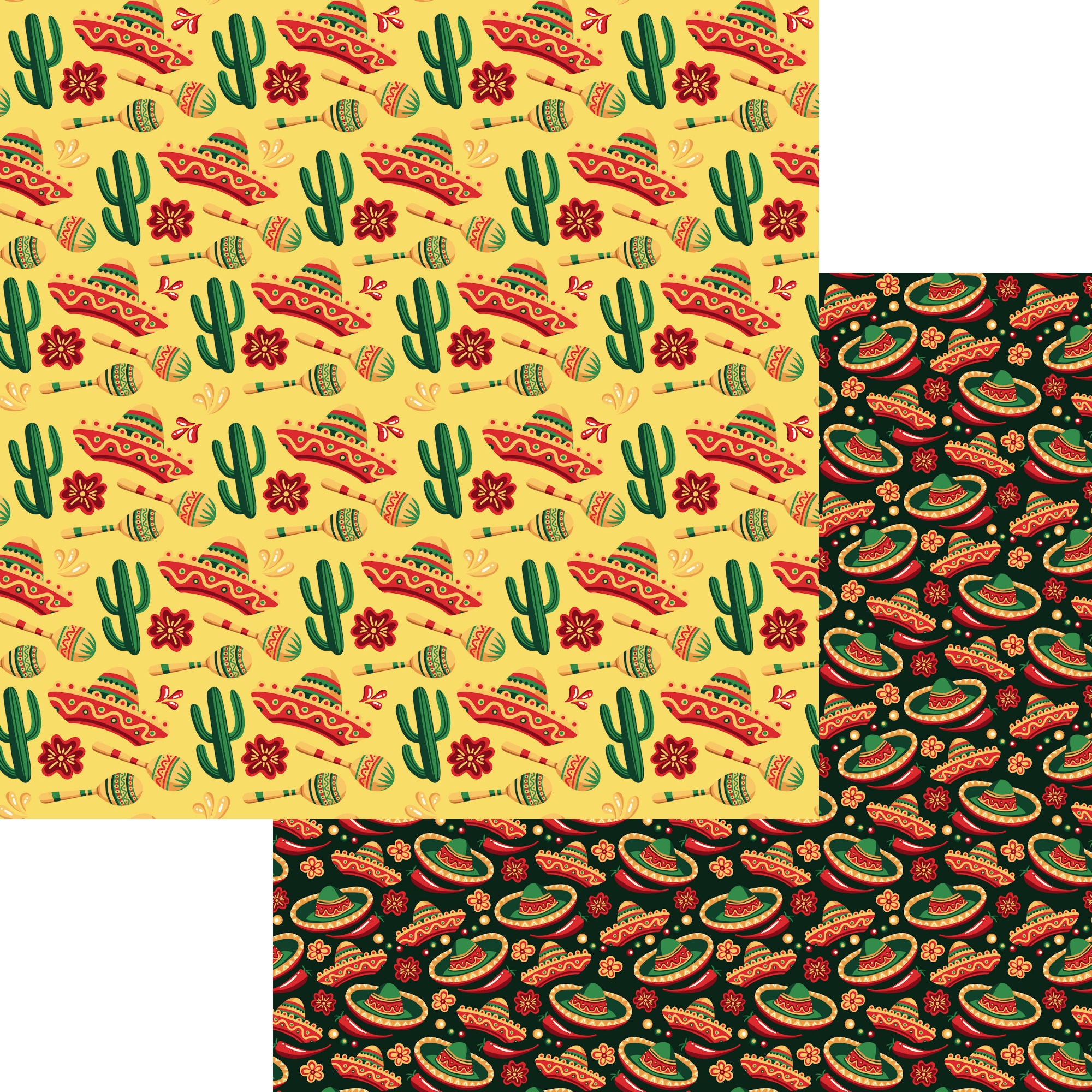 Cinco De Mayo Collection Sombrero 12 x 12 Double-Sided Scrapbook Paper by SSC Designs