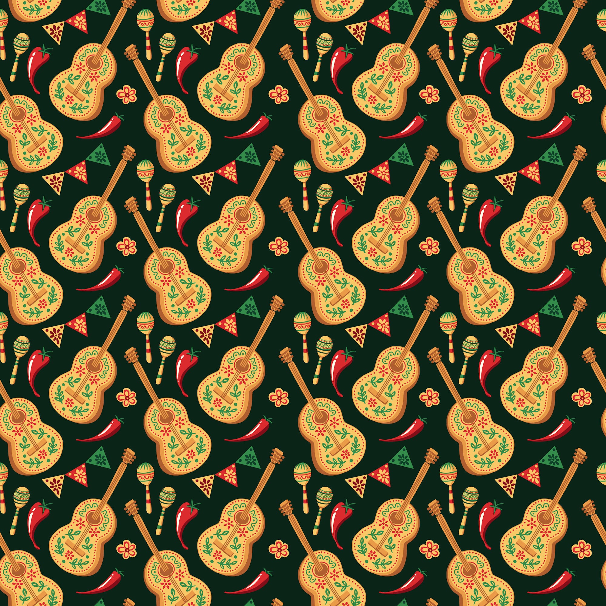 Cinco De Mayo Collection Maracas 12 x 12 Double-Sided Scrapbook Paper by SSC Designs