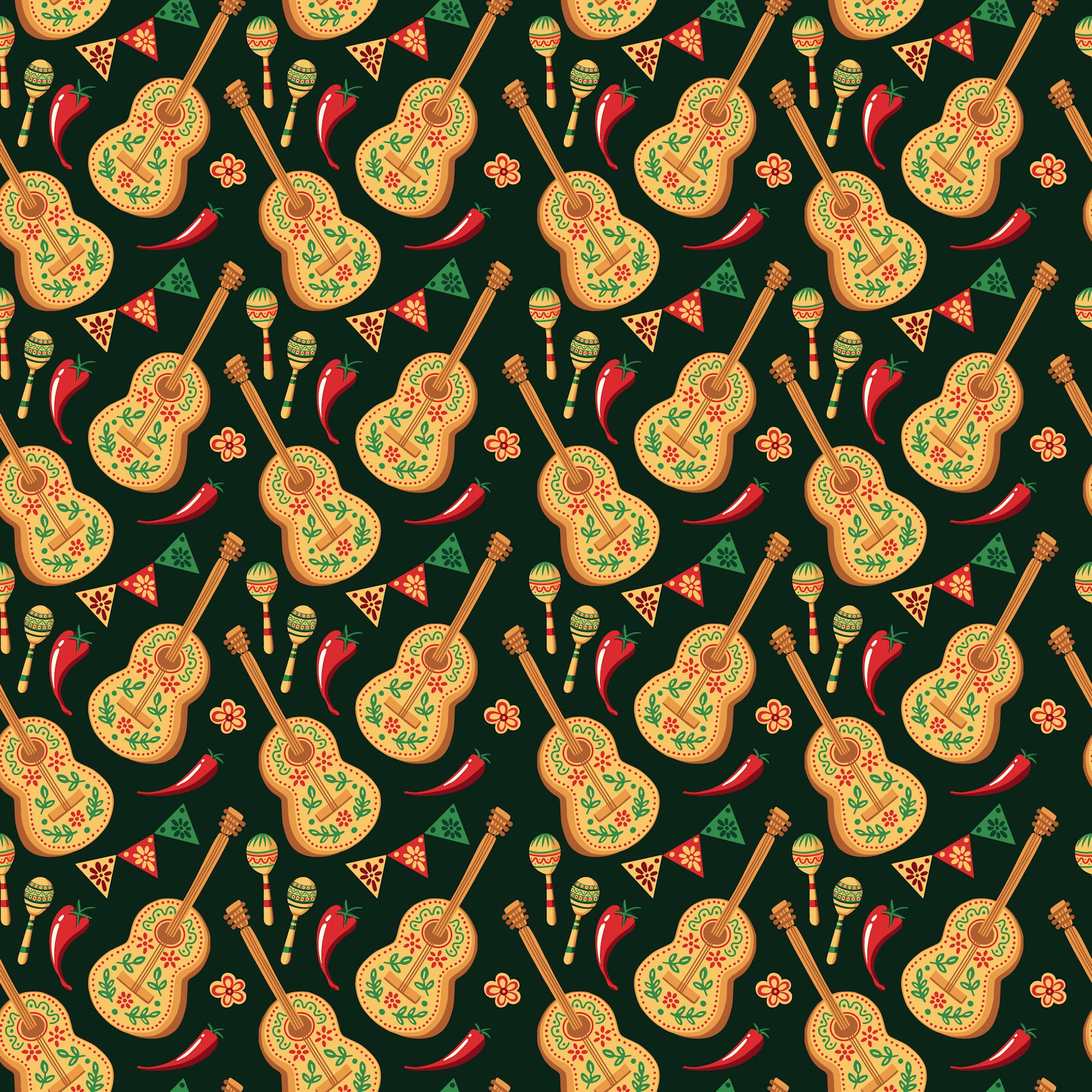 Cinco De Mayo Collection Maracas 12 x 12 Double-Sided Scrapbook Paper by SSC Designs