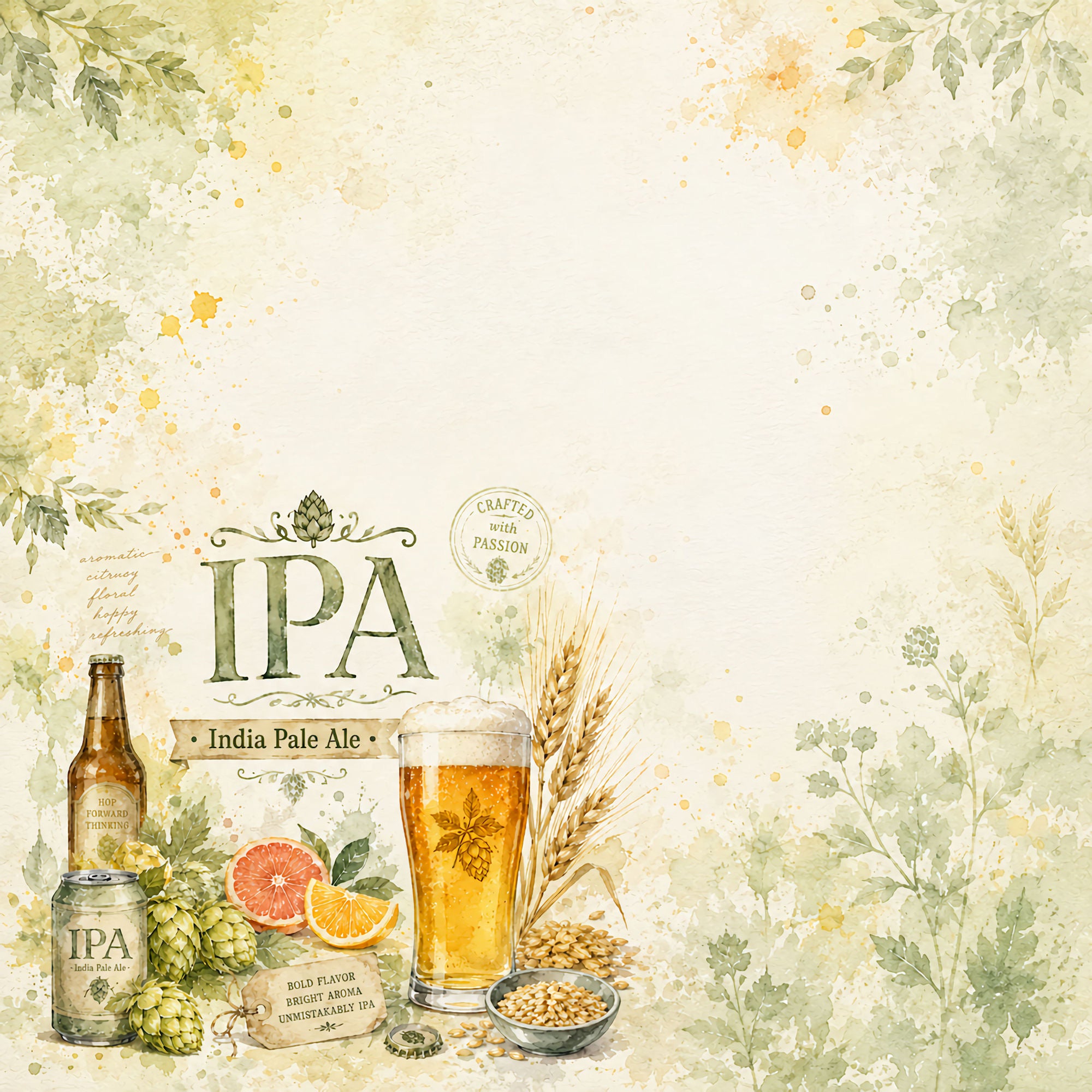 Craft Beer Collection IPA 12 x 12 Double-Sided Scrapbook Paper by SSC Designs
