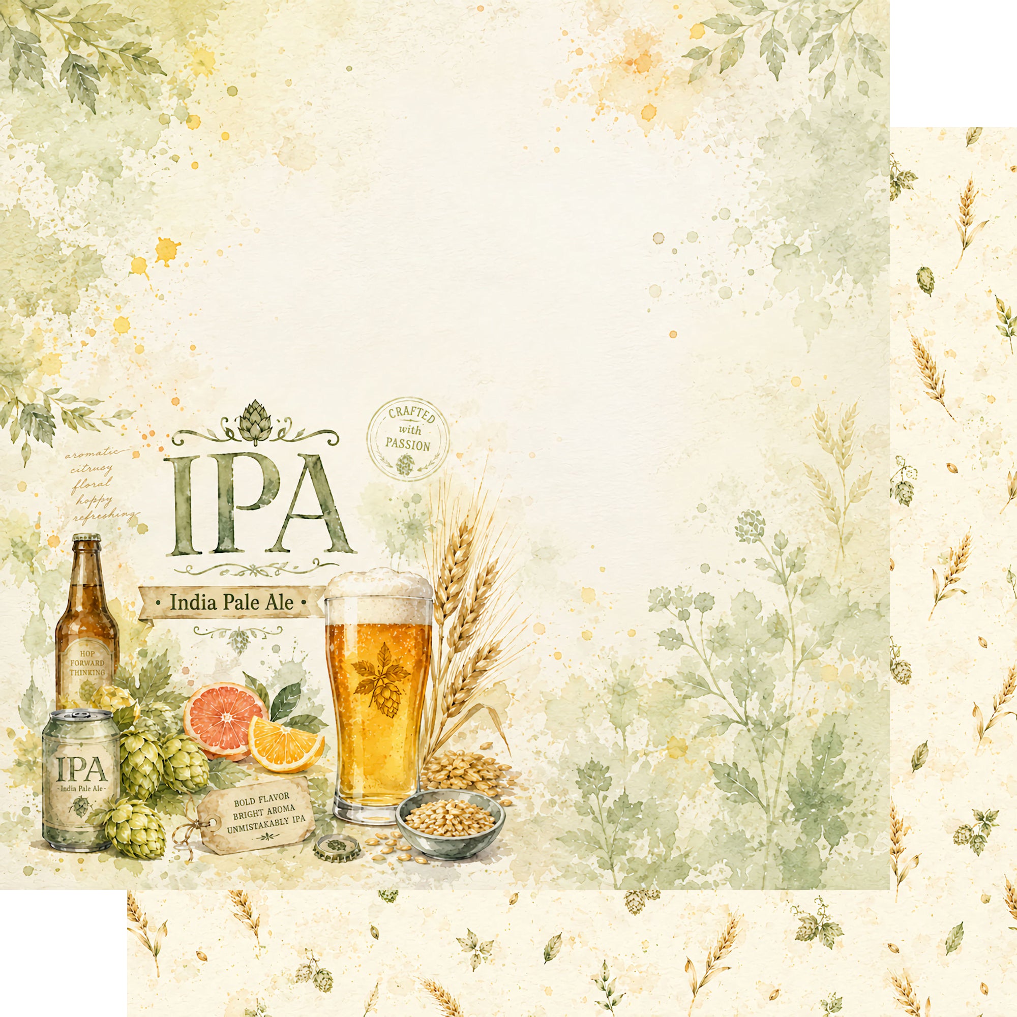 Craft Beer Collection IPA 12 x 12 Double-Sided Scrapbook Paper by SSC Designs