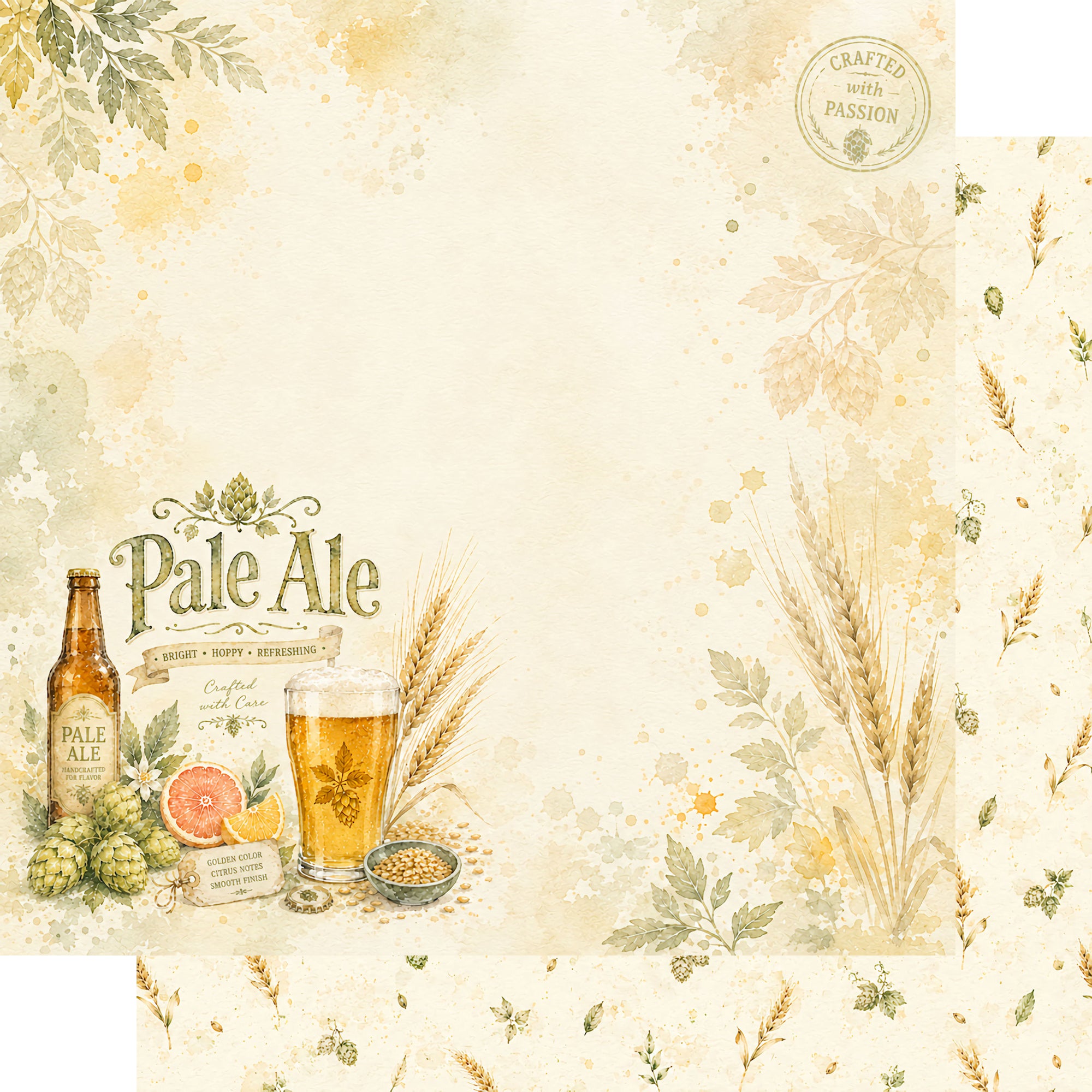 Craft Beer Collection Pale Ale 12 x 12 Double-Sided Scrapbook Paper by SSC Designs
