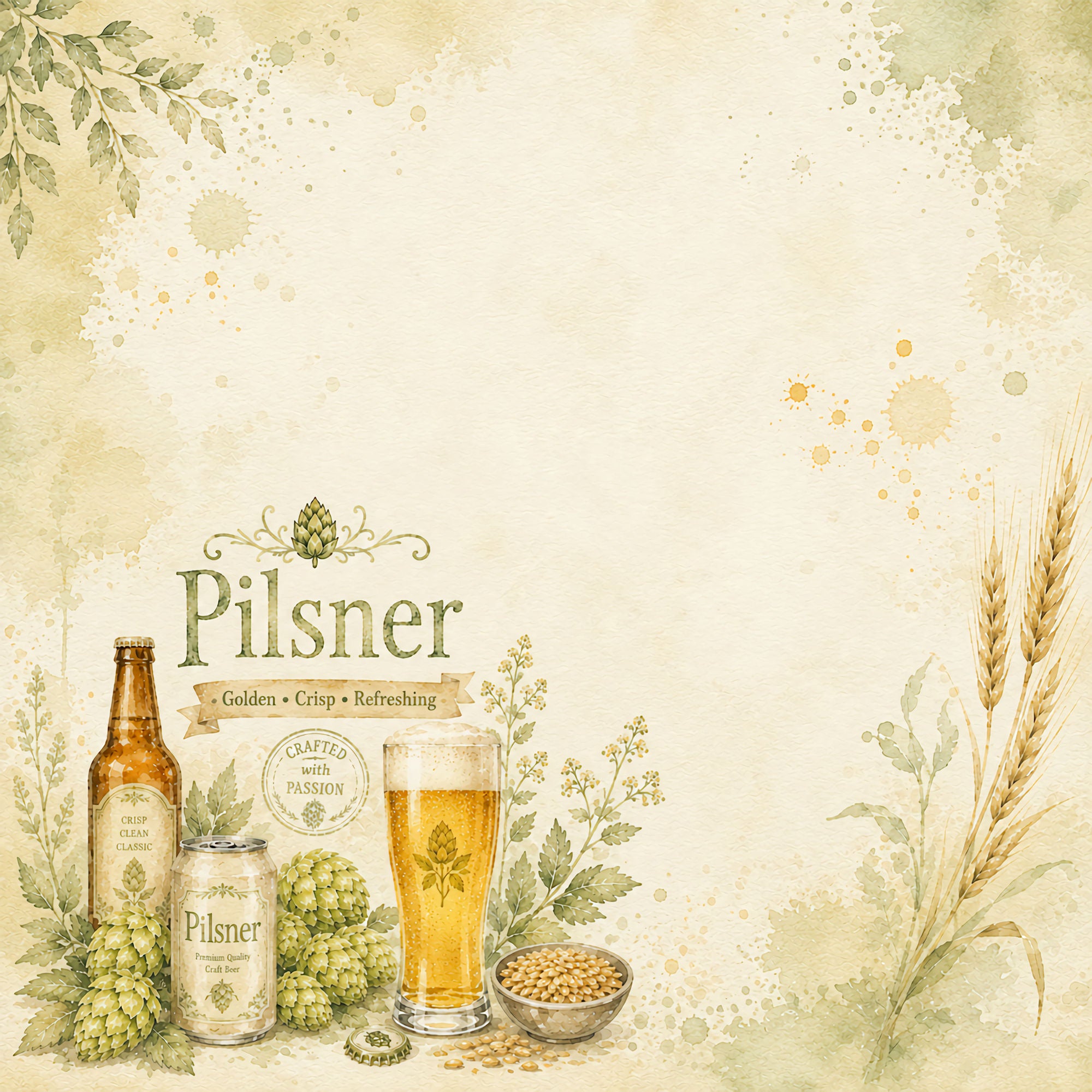 Craft Beer Collection Pilsner 12 x 12 Double-Sided Scrapbook Paper by SSC Designs