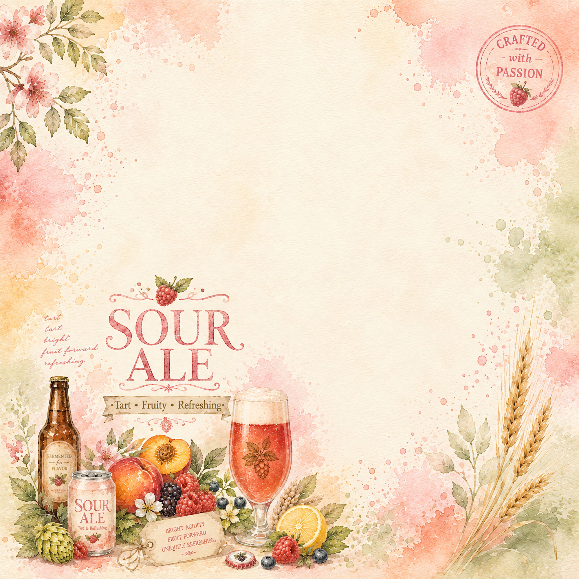 Craft Beer Collection Sour Ale 12 x 12 Double-Sided Scrapbook Paper by SSC Designs