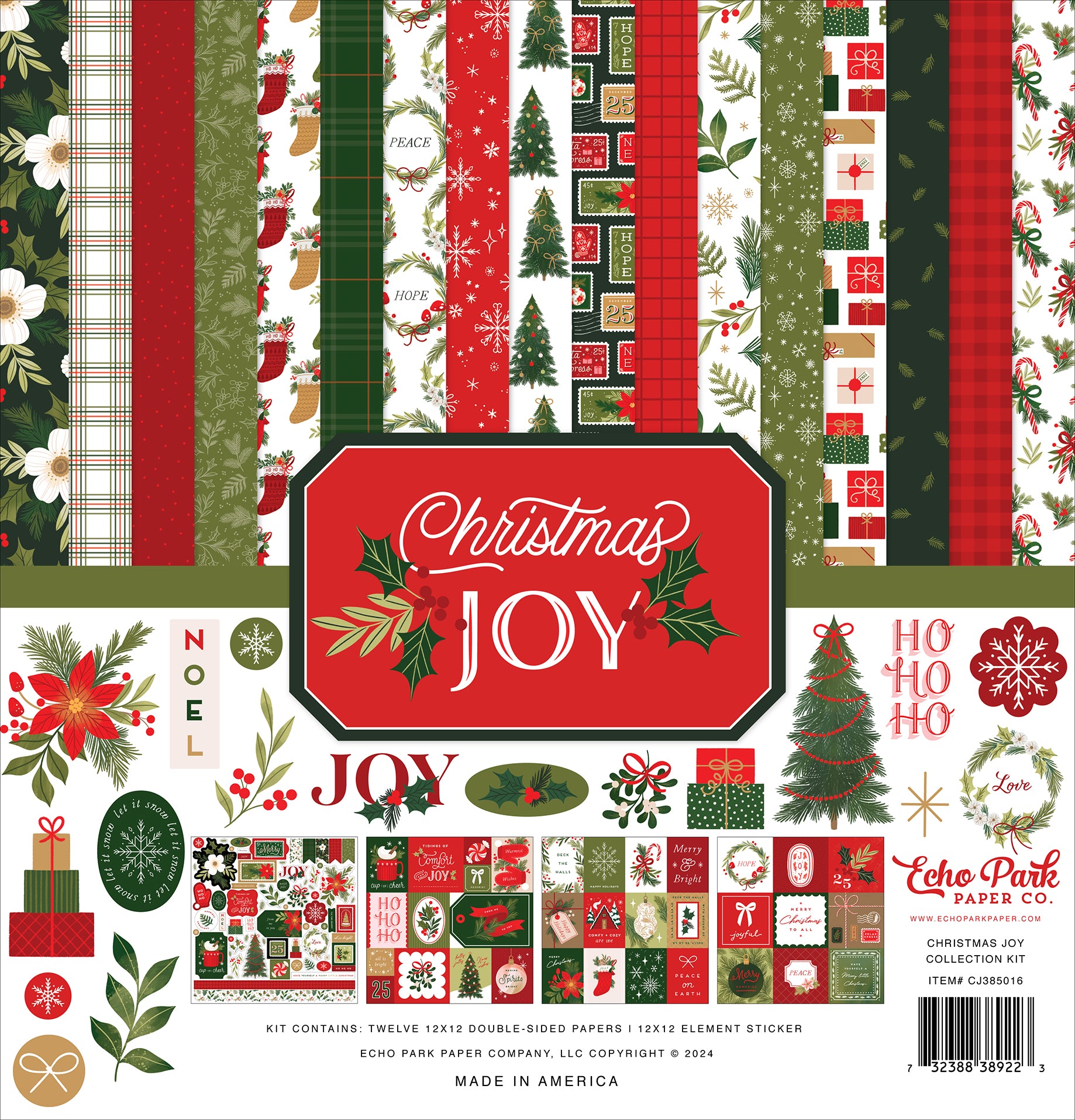 Christmas Joy 12 x 12 Scrapbook Collection Kit by Echo Park Paper - 13 Pieces