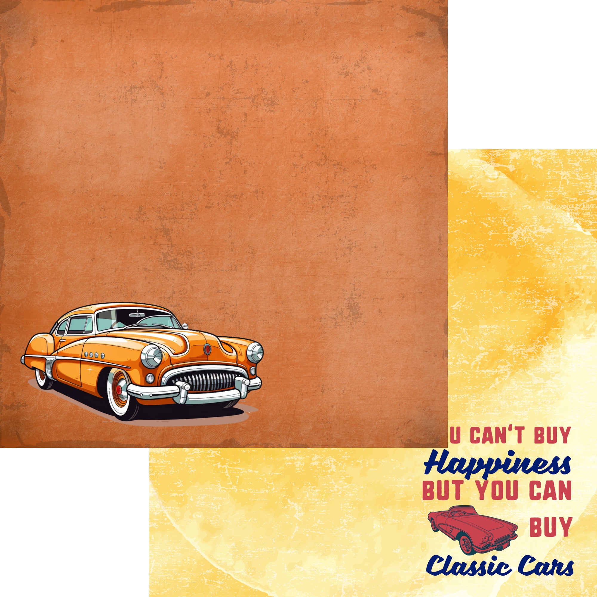 Classic Cars Collection Classic Cars 12 x 12 Double-Sided Scrapbook Paper by SSC Designs